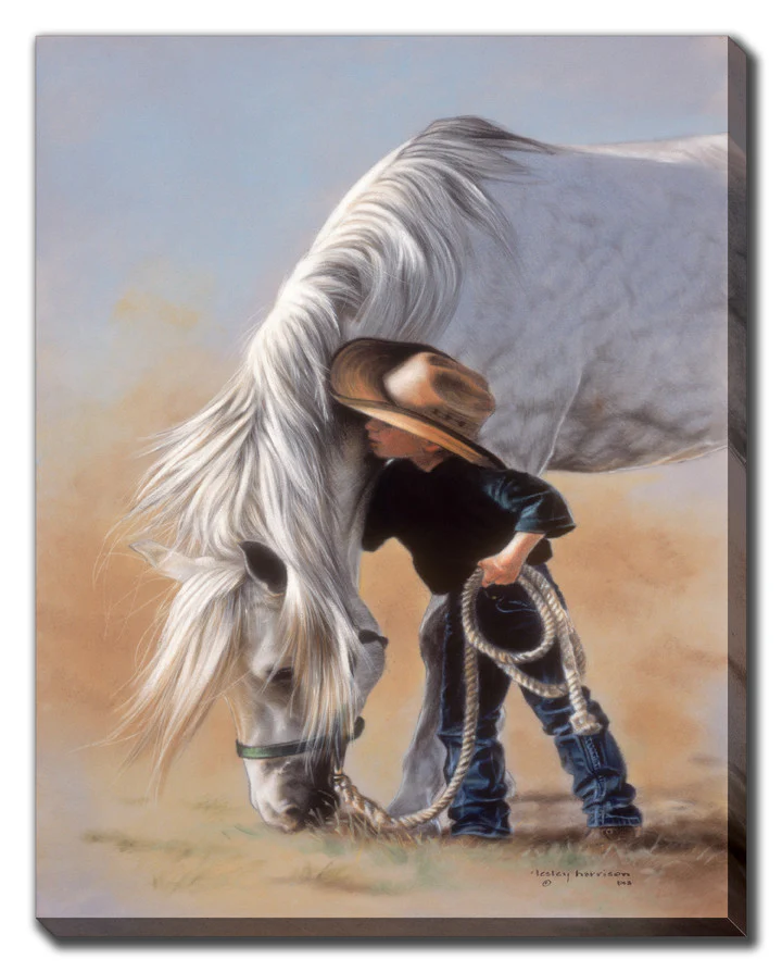 Equine Bond Wall Art - Blue/White - 38 X 60
