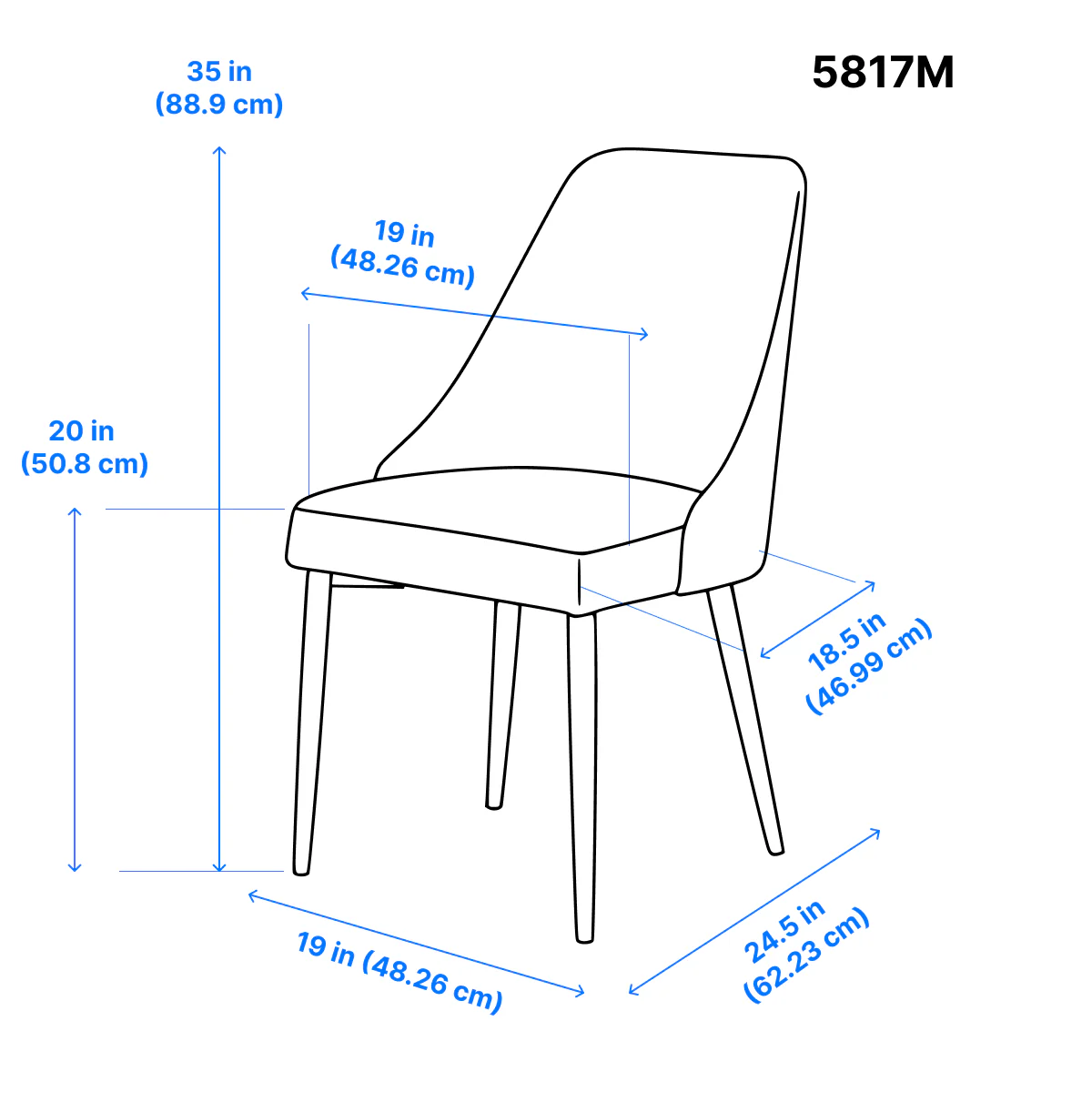 Eugenie Velvet Dining Chair - Blue - Set of Two - Image 10