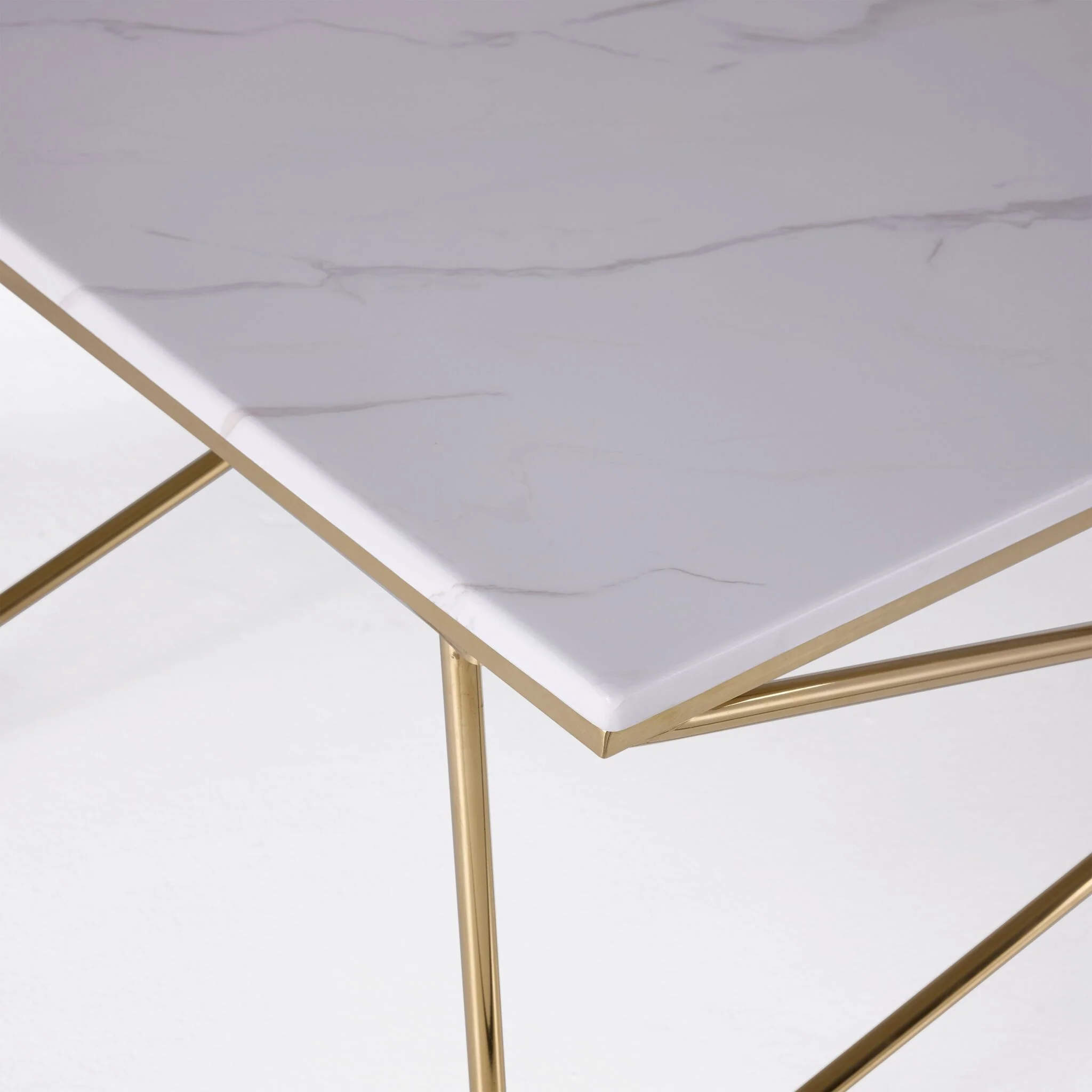 Farah 22" End Table - White and Gold - Image 3
