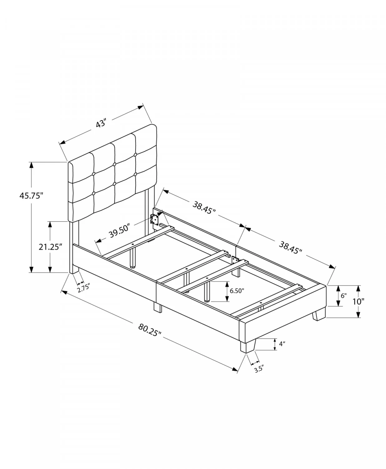 Felicity Twin Bed - Light Blue - Image 3