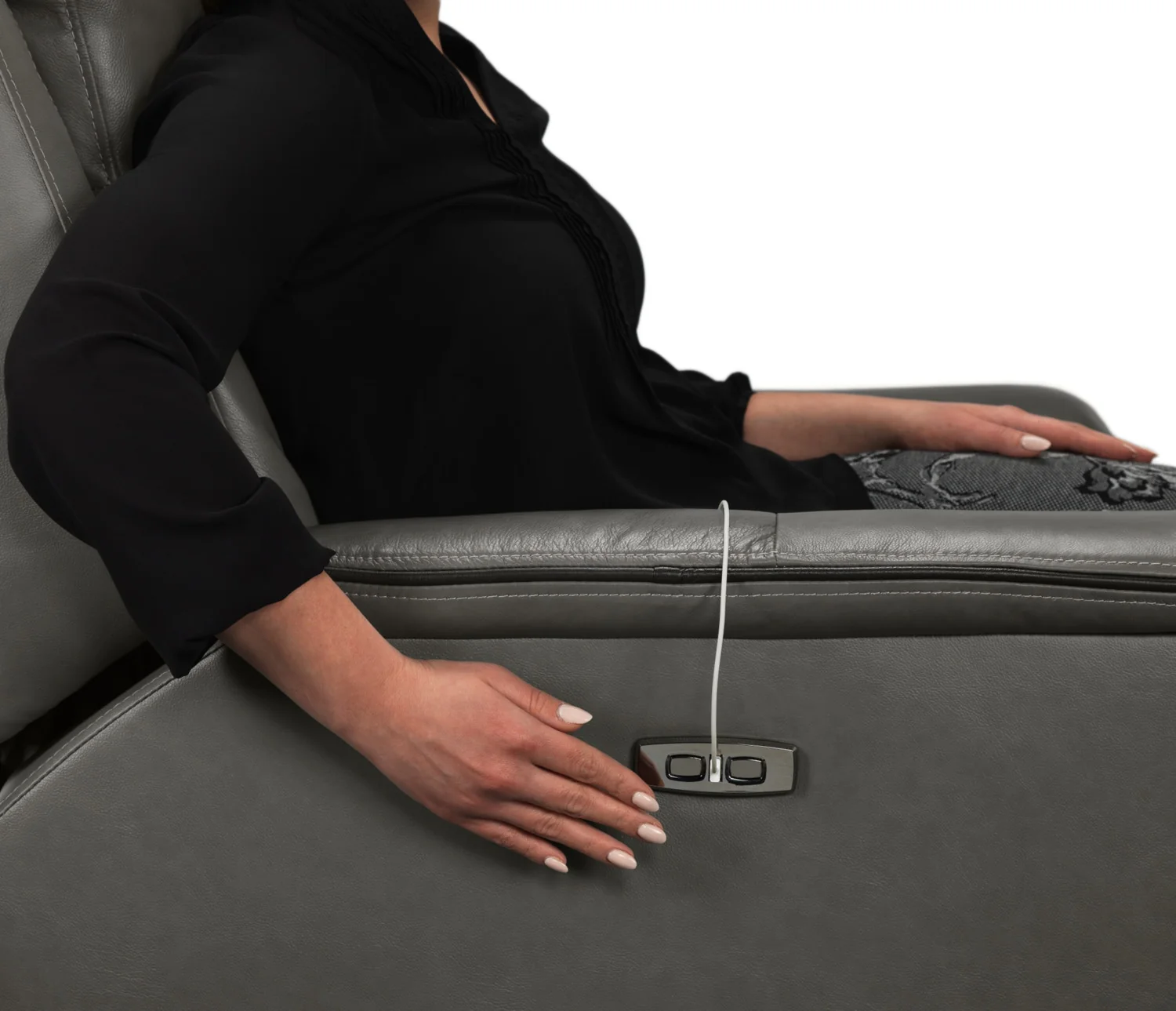 Firenze Power Reclining Sofa - Grey - Image 9
