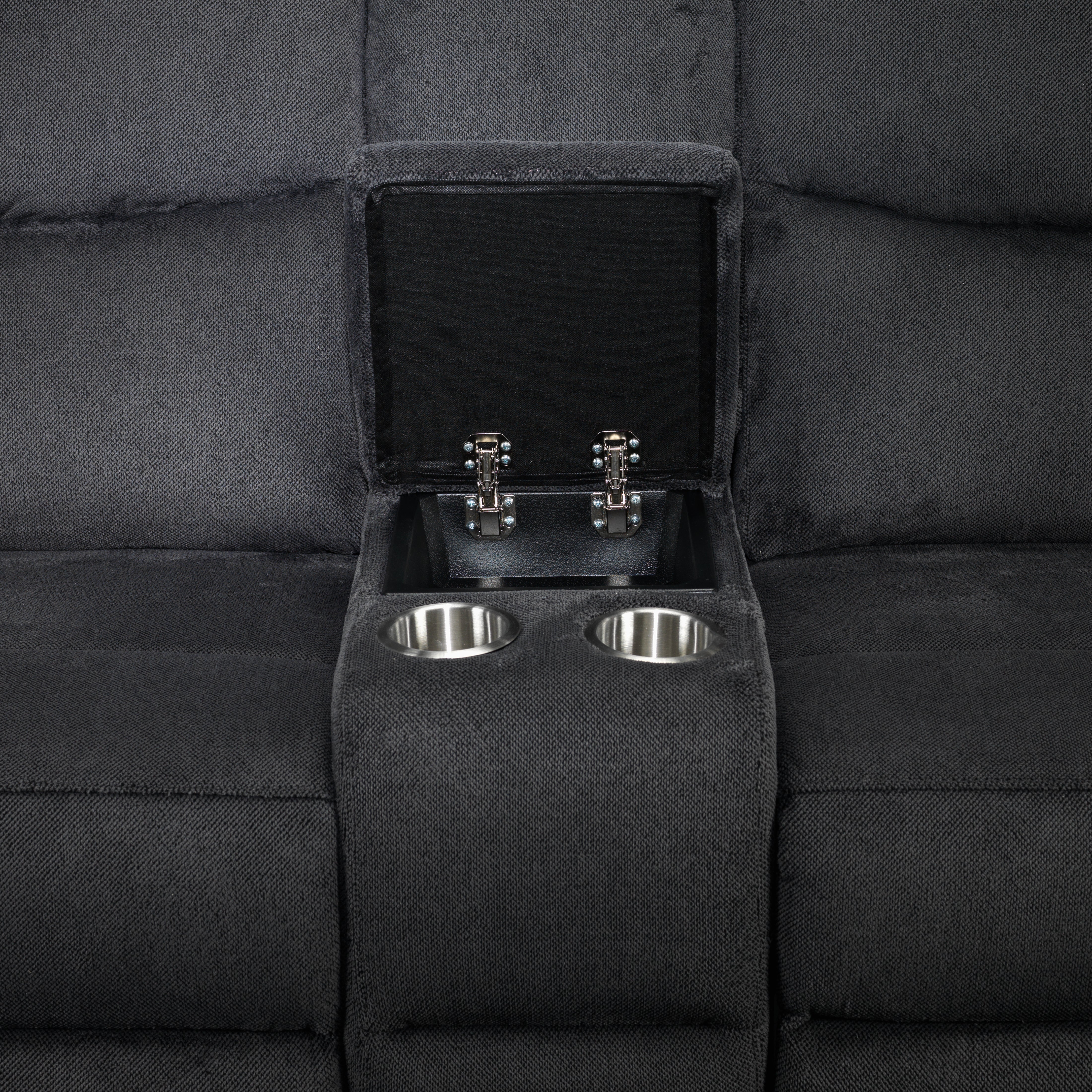 Fletcher Reclining Loveseat - Dark Grey - Image 5