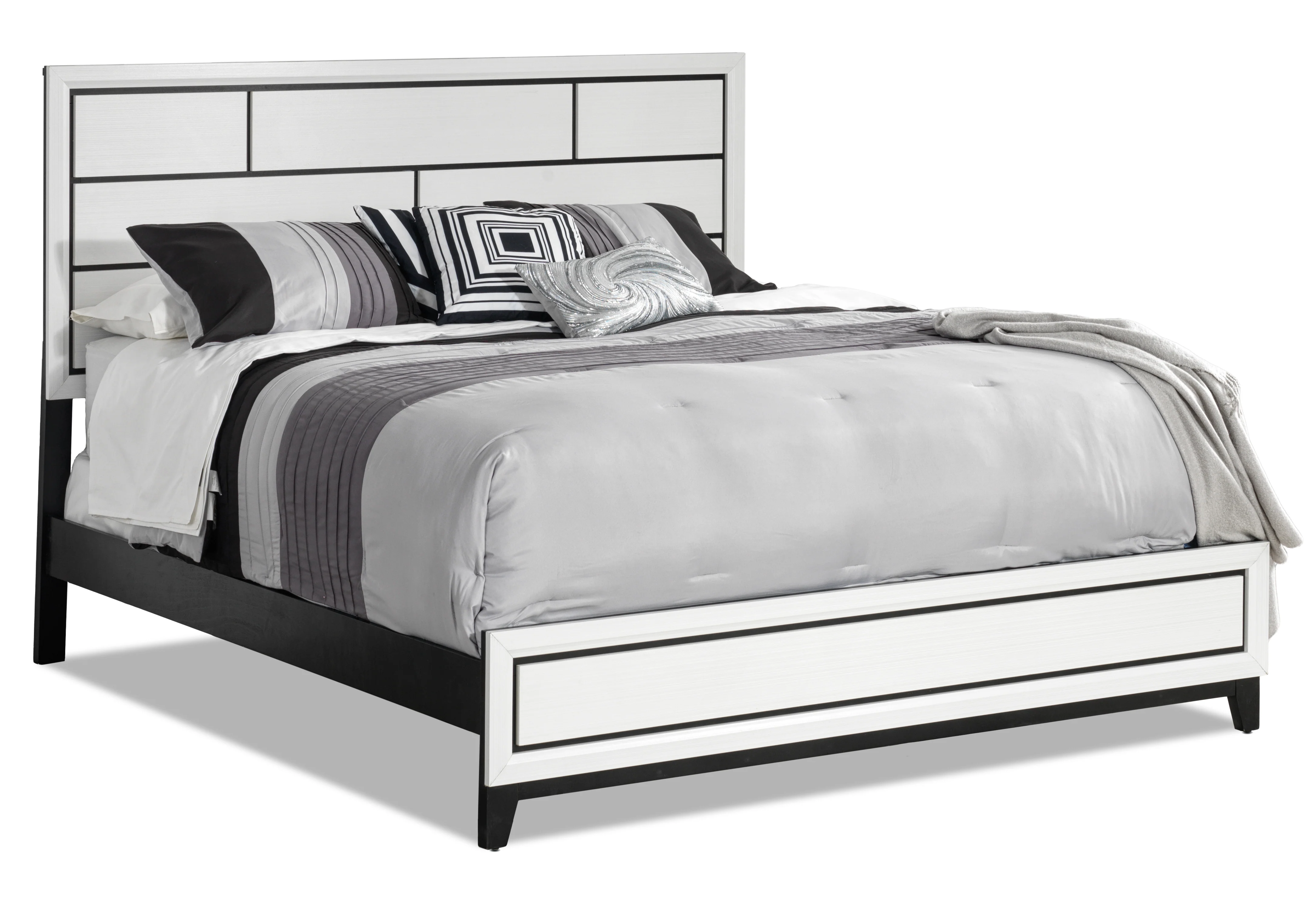Fog 3-Piece King bed - White, Black
