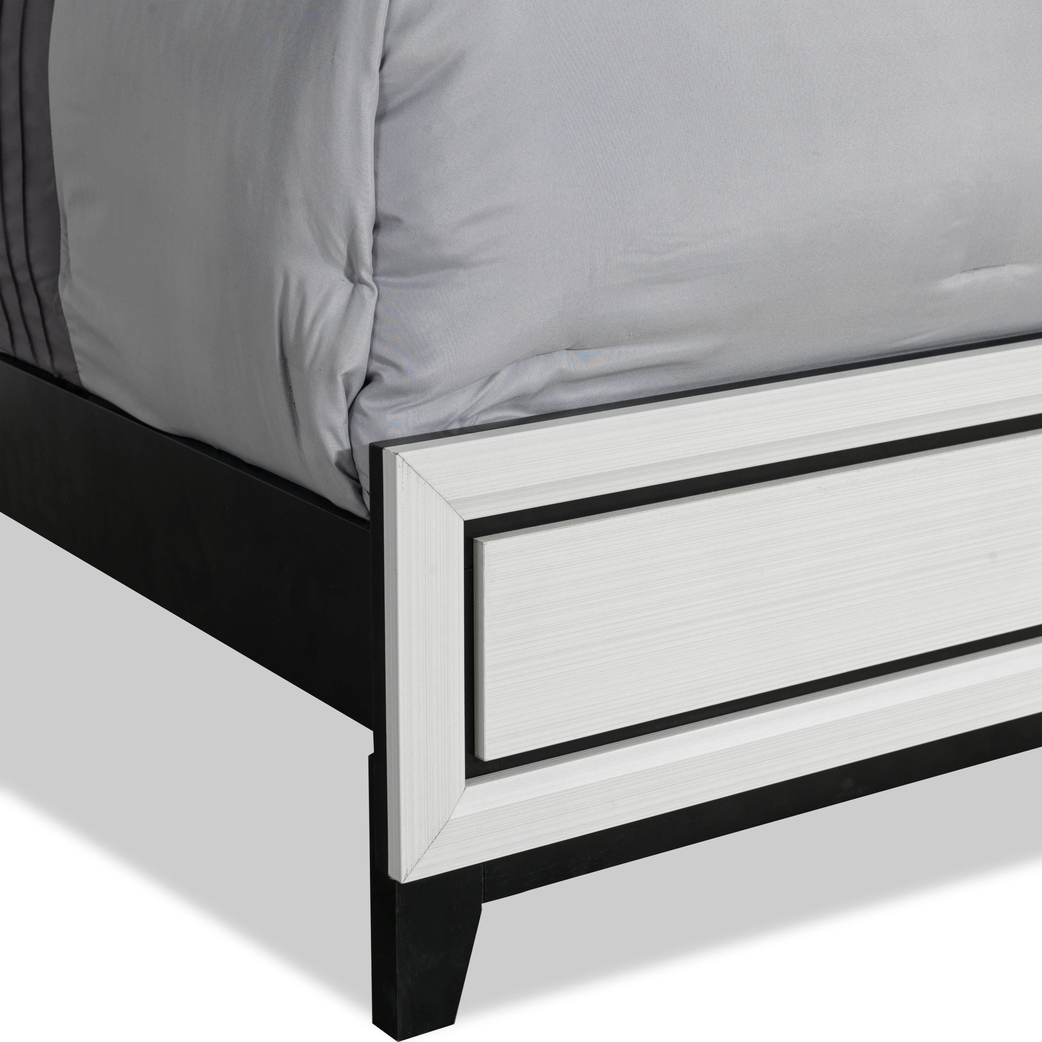 Fog 3-Piece Queen Bed - White, Black - Image 3