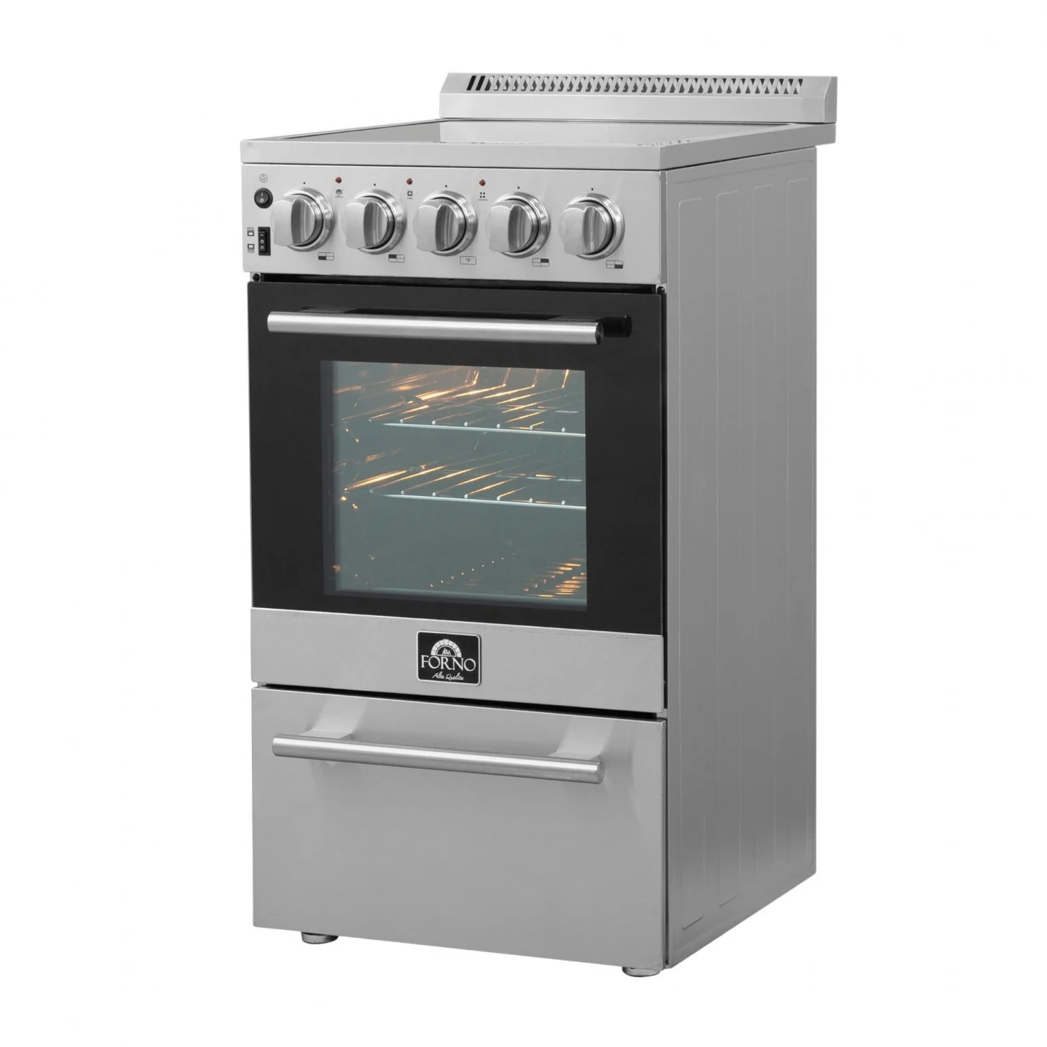 Forno Galiano 36" Stainless Steel French Door Electric Range with True Convection and Air Fry (5.36 Cu. Ft.) - FFSEL6917-36 - Image 2