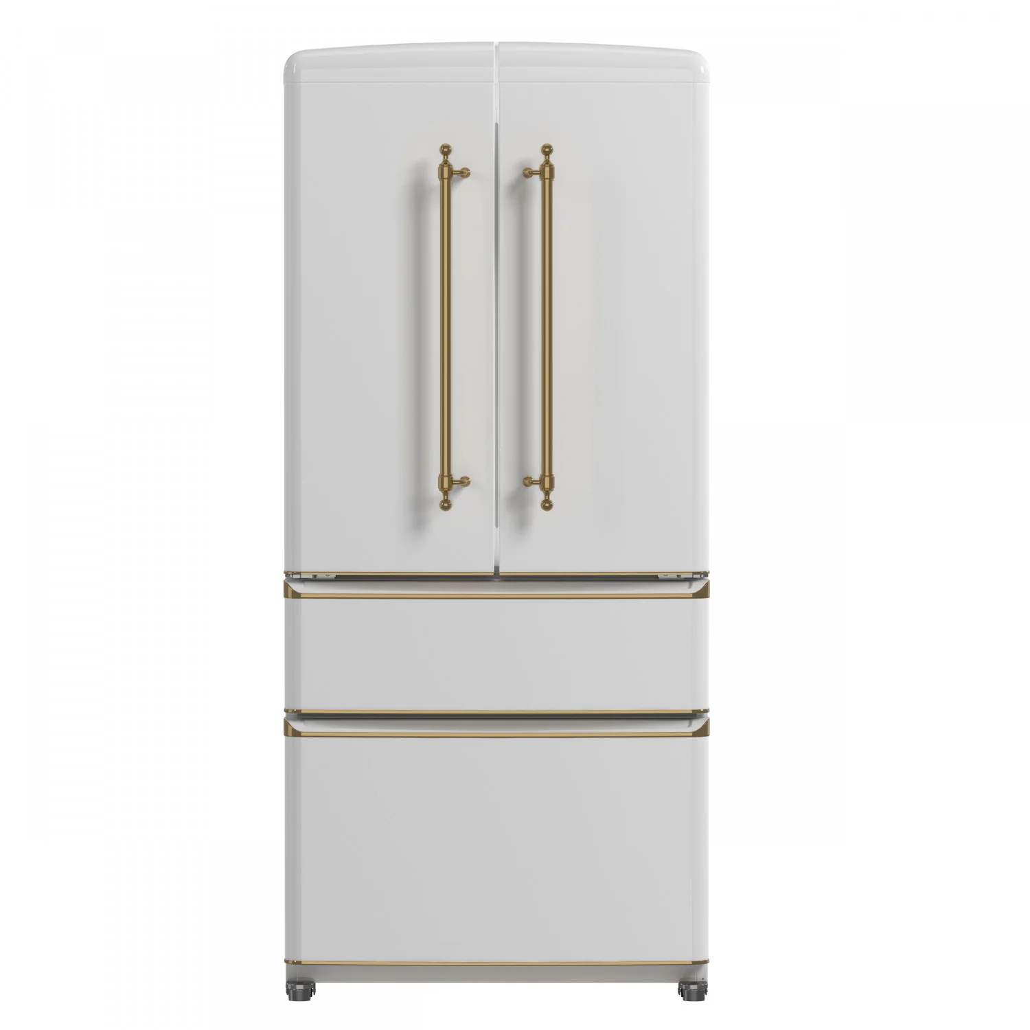 Forno Luigi 33" 18 Cu.Ft. White French Door Refrigerator - FFFFD1791-33WHT