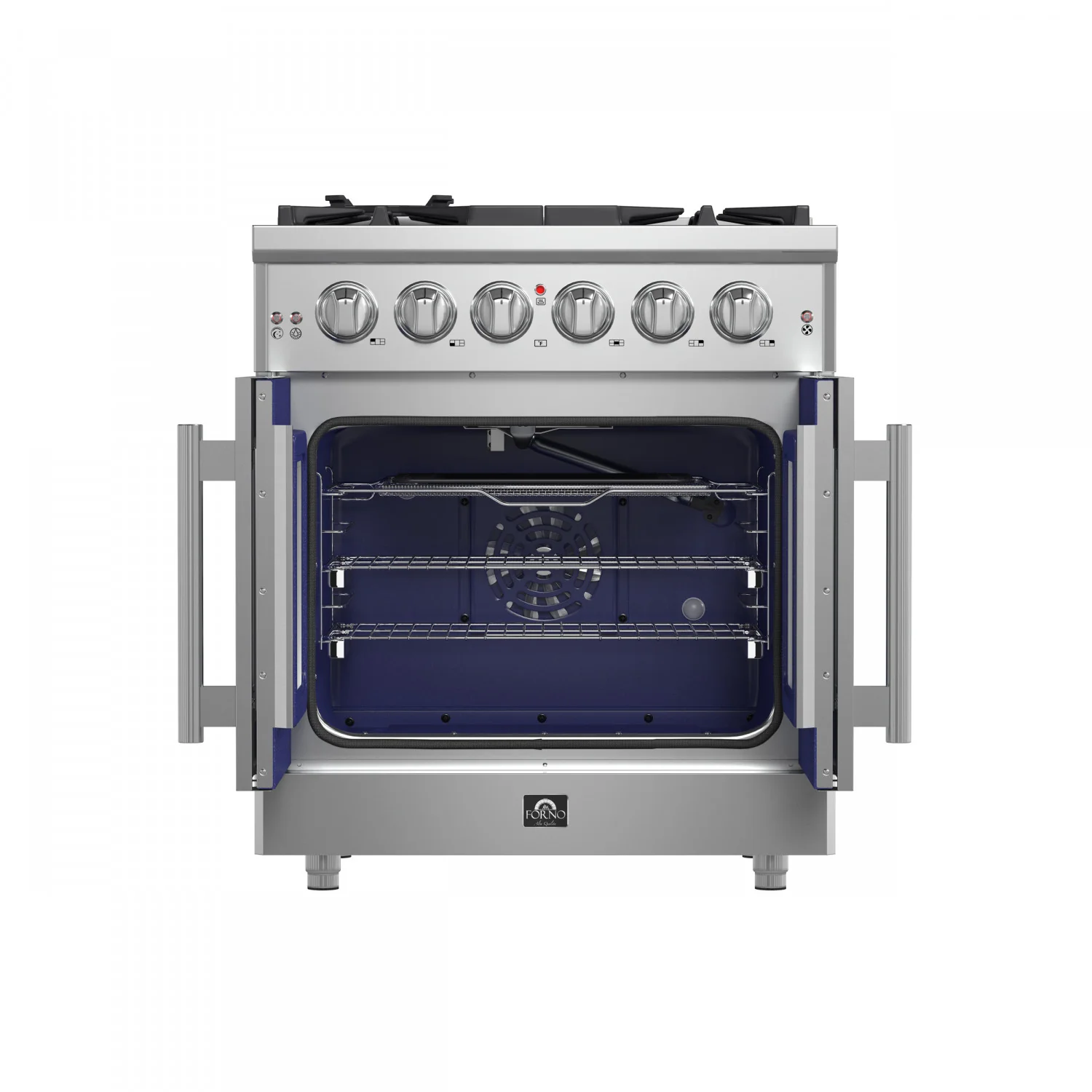 Forno Massimo 30" Stainless Steel French Door Freestanding Gas Range (4.32 Cu. Ft.) - FFSGS6439-30 - Image 3
