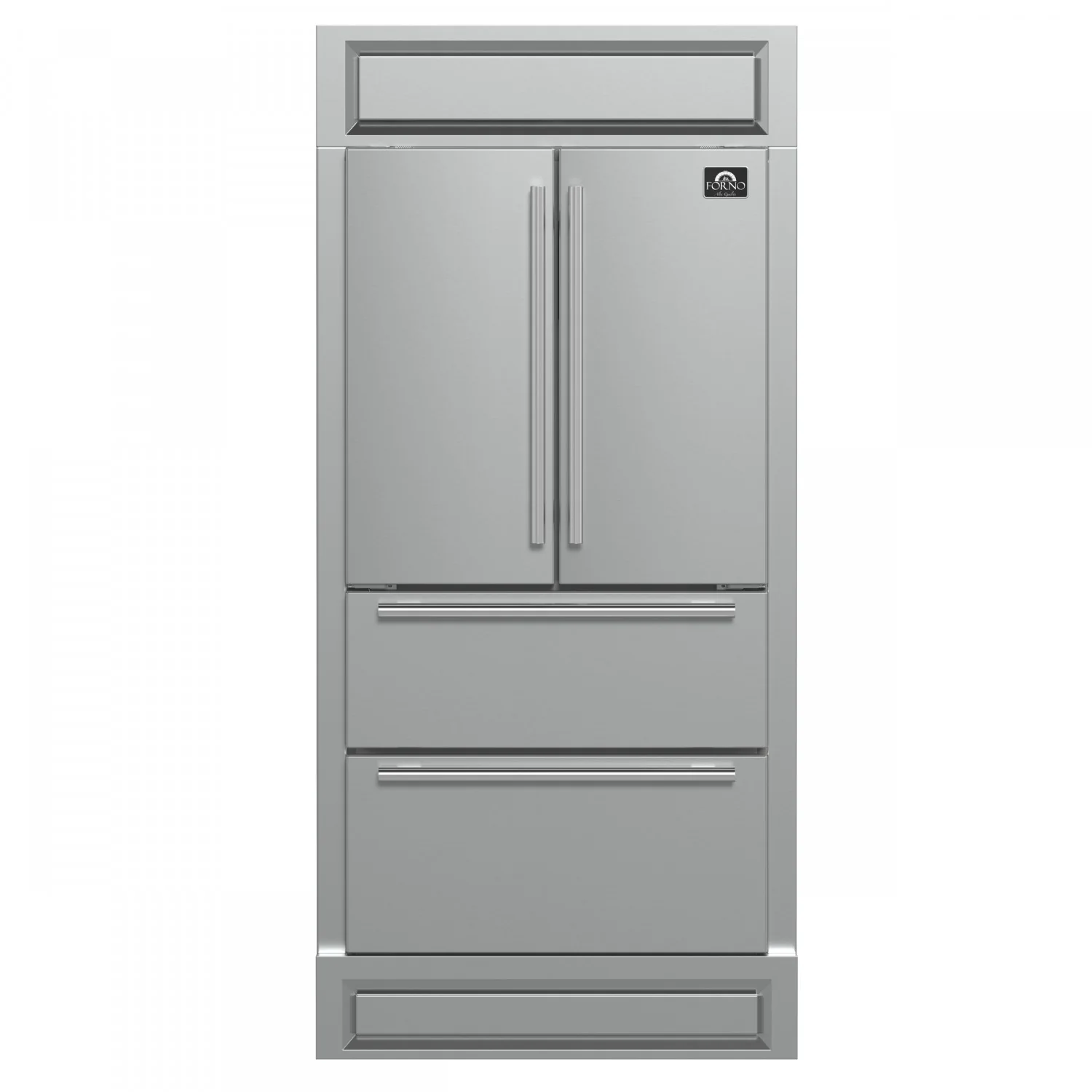 Forno Moena 40" 19.2 Cu.Ft. Stainless Steel Built-In French Door Refrigerator with Ice Maker - FFRBI1820-40MG