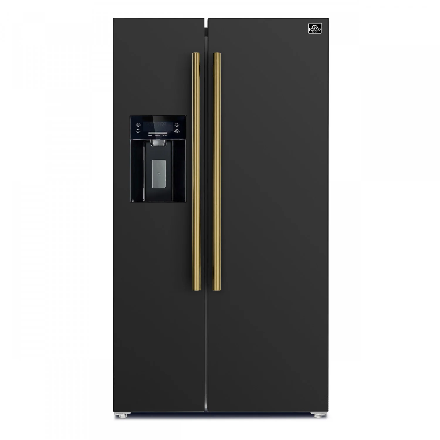 Forno Salerno 36" 20 Cu.Ft. Black Side-by-side Refrigerator with Ice & Water Dispenser - FFRBI1844-36BLK