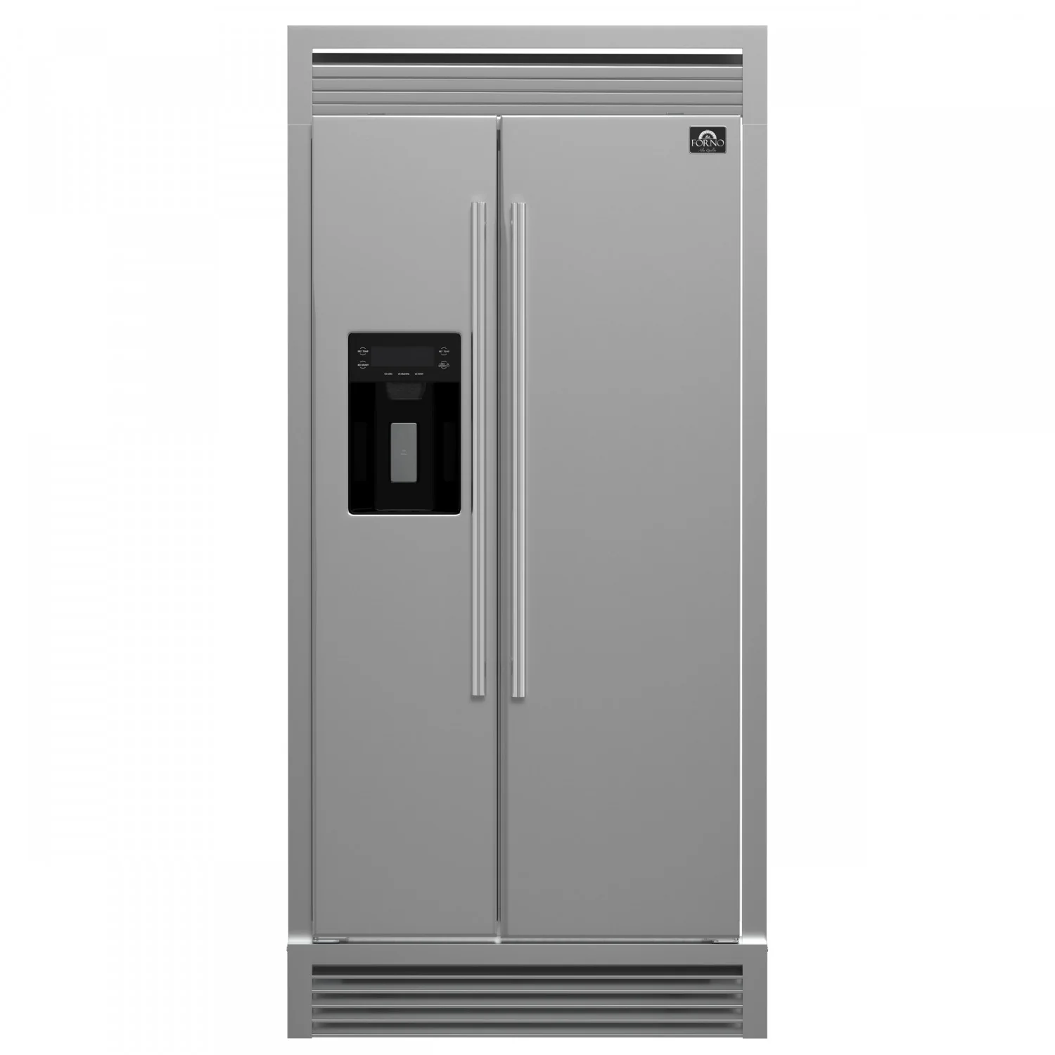 Forno Salerno 40" 20 Cu.Ft. Stainless Steel Built-in Side-by-Side Refrigerator with Ice & Water Dispenser - FFRBI1844-40SG