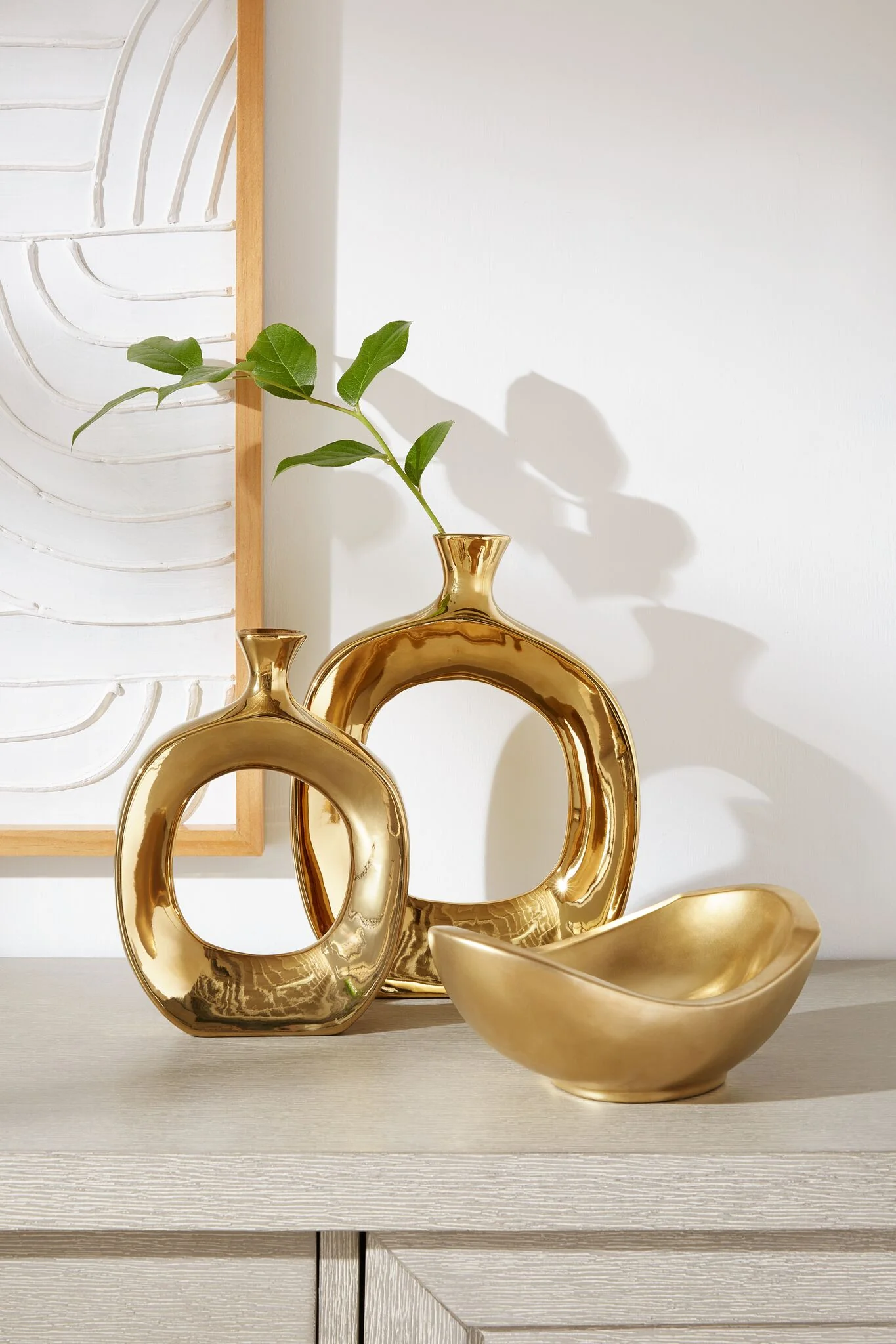 Fresh Perspective Shiny Gold Large Vase - Image 2