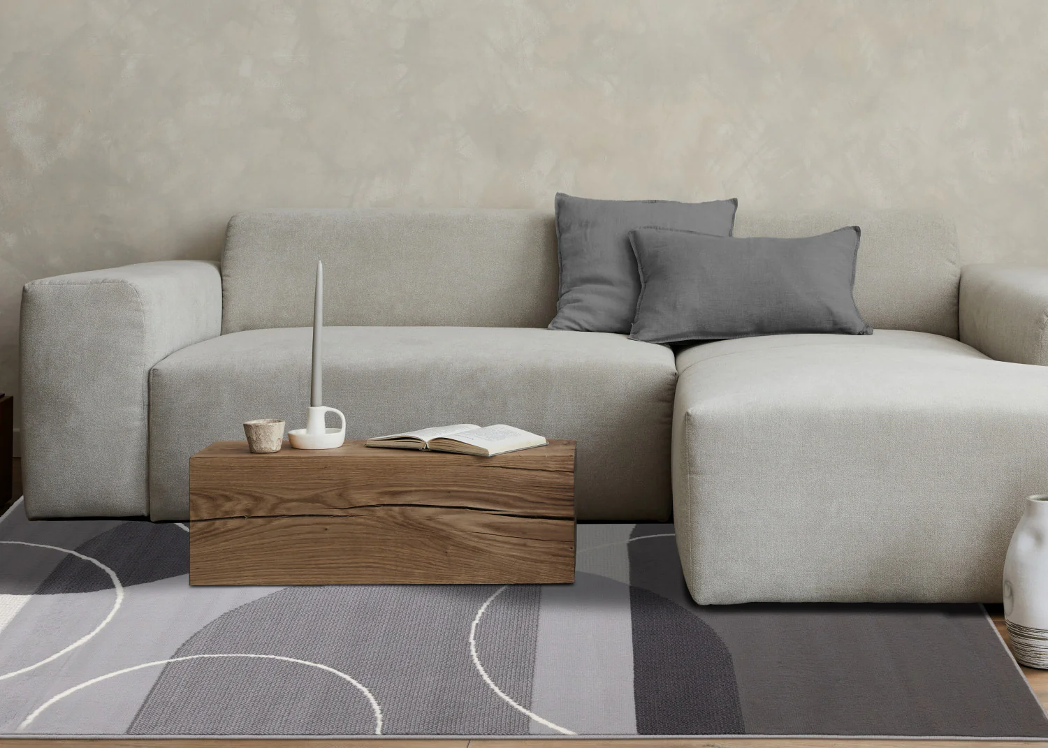 Functional Contemporary Area Rug - 8' X 11' - Grey - Image 3