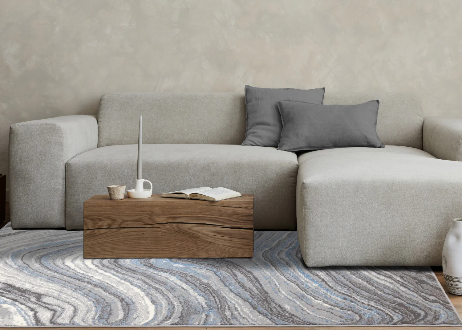 Functional Modern Area Rug - 7' X 10' - Blue/Grey - Image 3