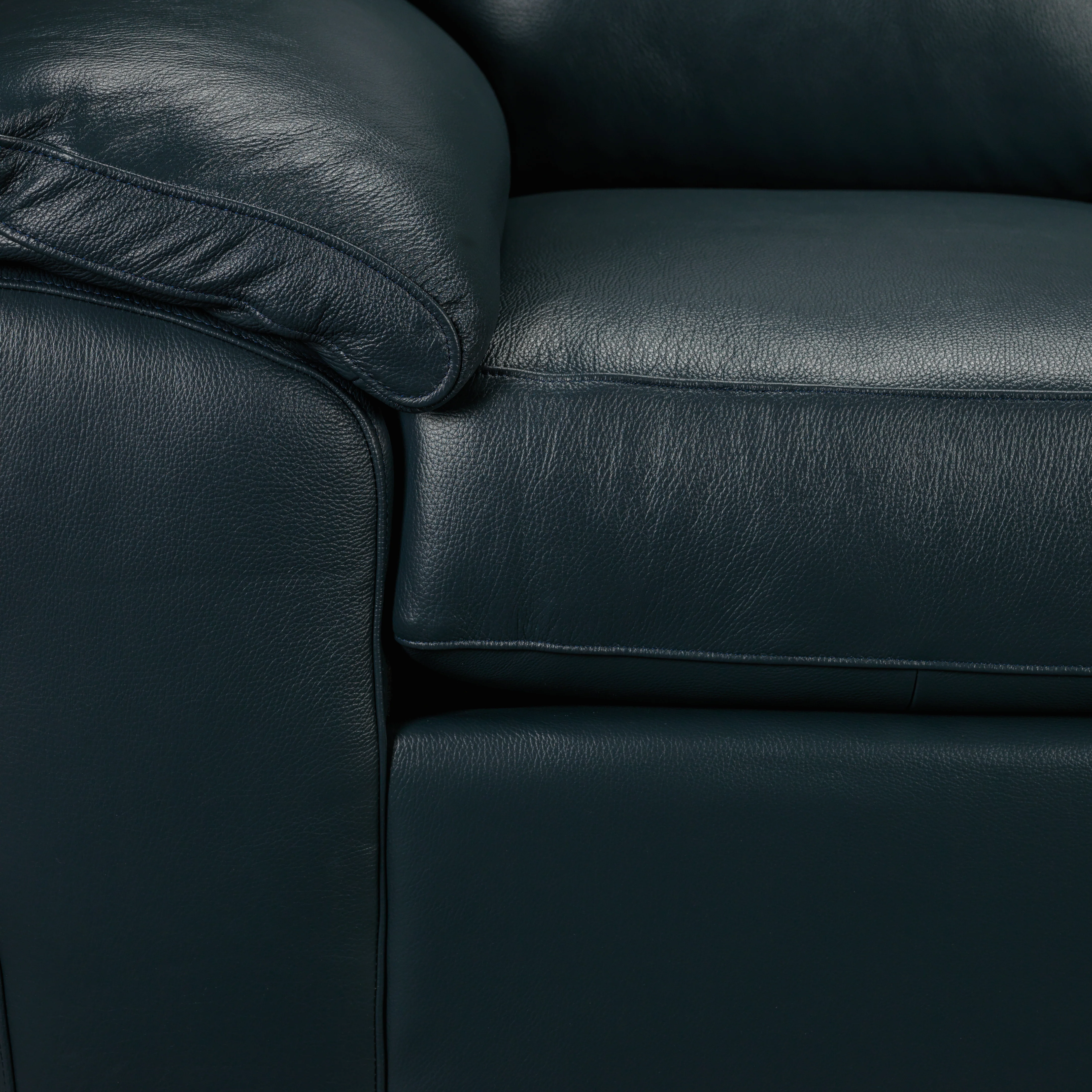 Gaetano Leather Sofa - Havana Atlantic Blue - Image 3