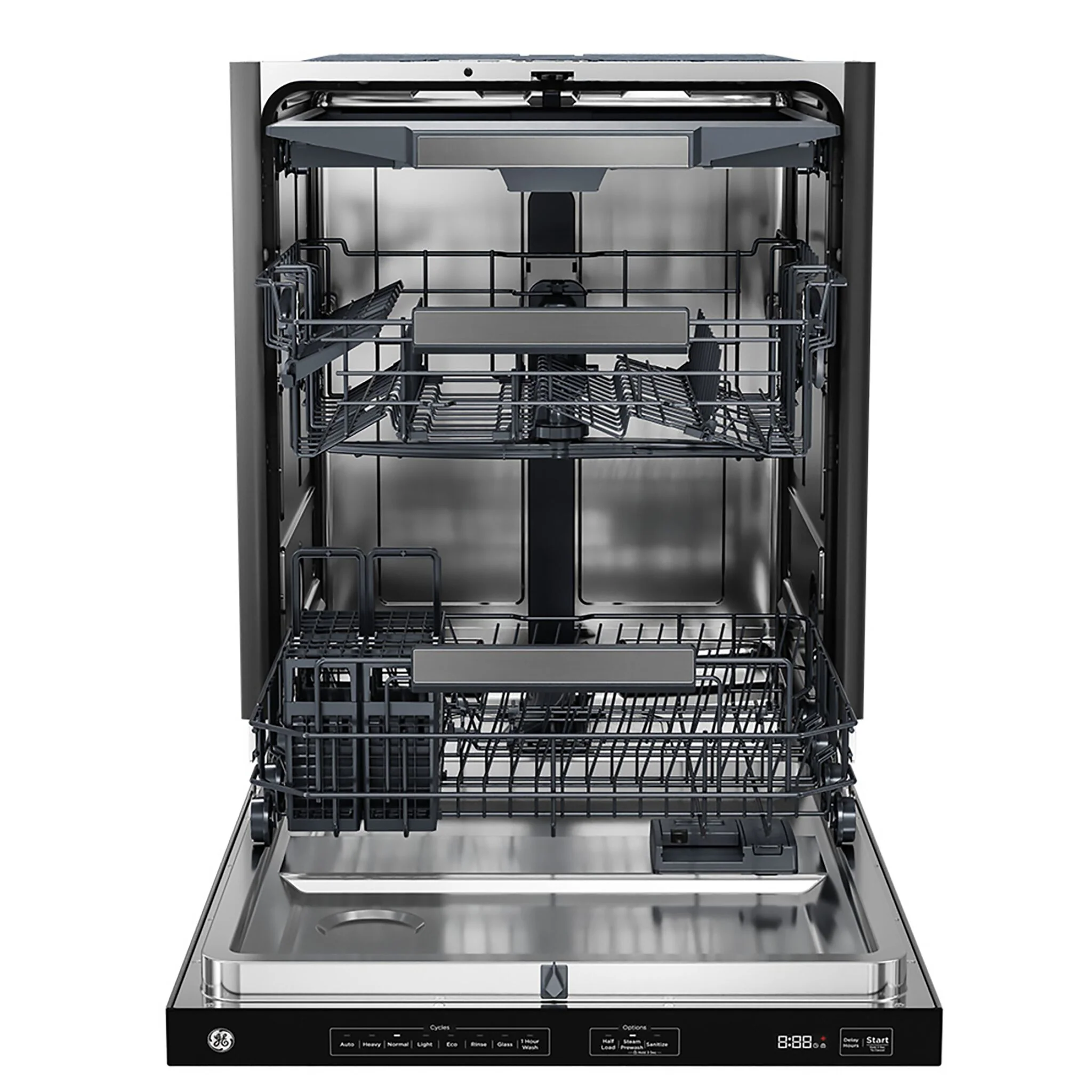 GE Fingerprint Resistant Stainless Kitchen Package with French Door Refrigerator, Electric Range & Built-In Dishwasher - Image 7