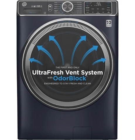 GE Sapphire Blue Front Load Washer with SmartDispense™ and UltraFresh Vent System with OdorBlock™ (5.8 Cu. Ft.) - GFW850SPNRS - Image 2
