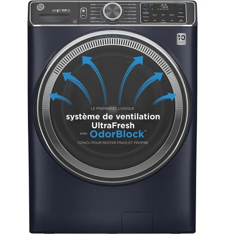 GE Sapphire Blue Front Load Washer with SmartDispense™ and UltraFresh Vent System with OdorBlock™ (5.8 Cu. Ft.) - GFW850SPNRS - Image 3