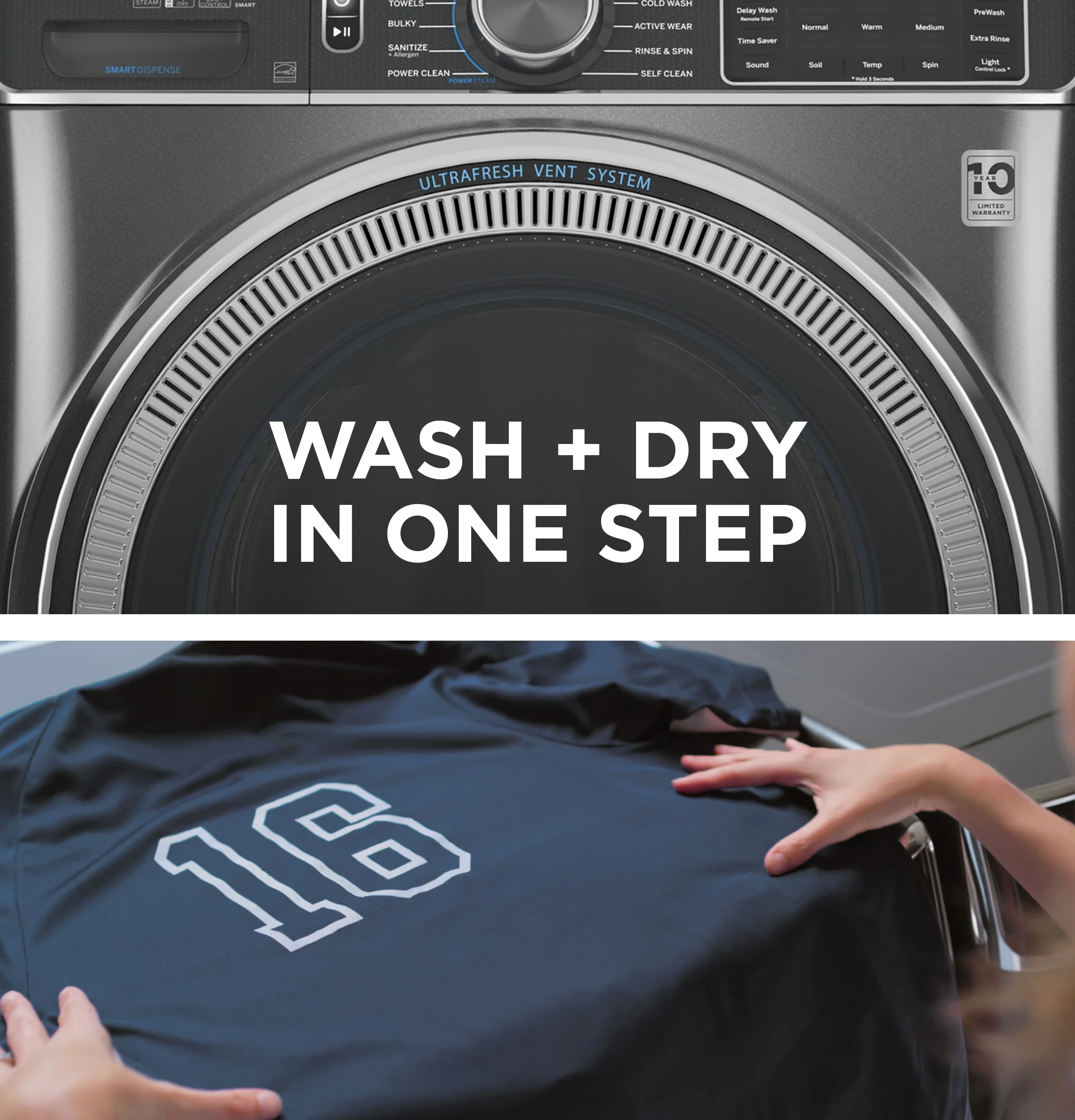 GE Sapphire Blue Front Load Washer with SmartDispense™ and UltraFresh Vent System with OdorBlock™ (5.8 Cu. Ft.) - GFW850SPNRS - Image 5