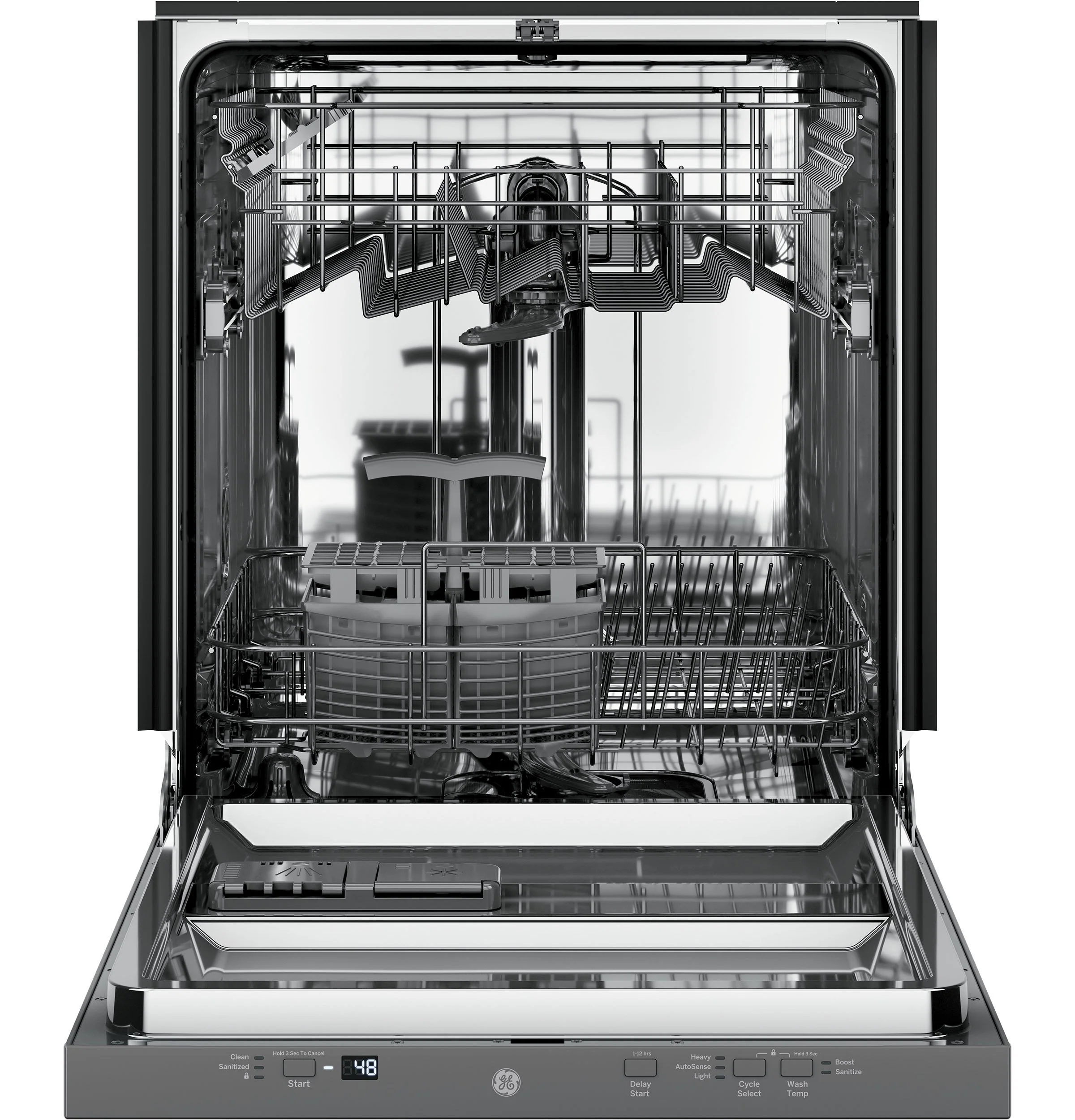 GE Stainless Steel Kitchen Package with Counter-Depth Refrigerator, Electric Range & Built-In Dishwasher - Image 7