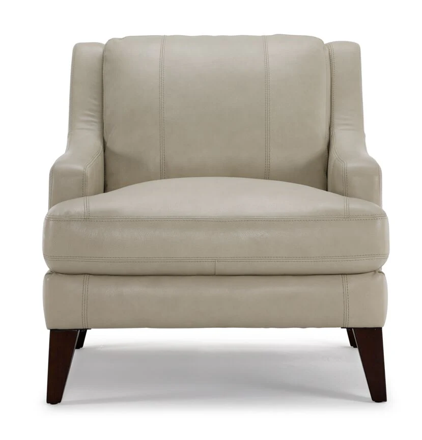 Gerald Leather Chair - Ivory - Image 2