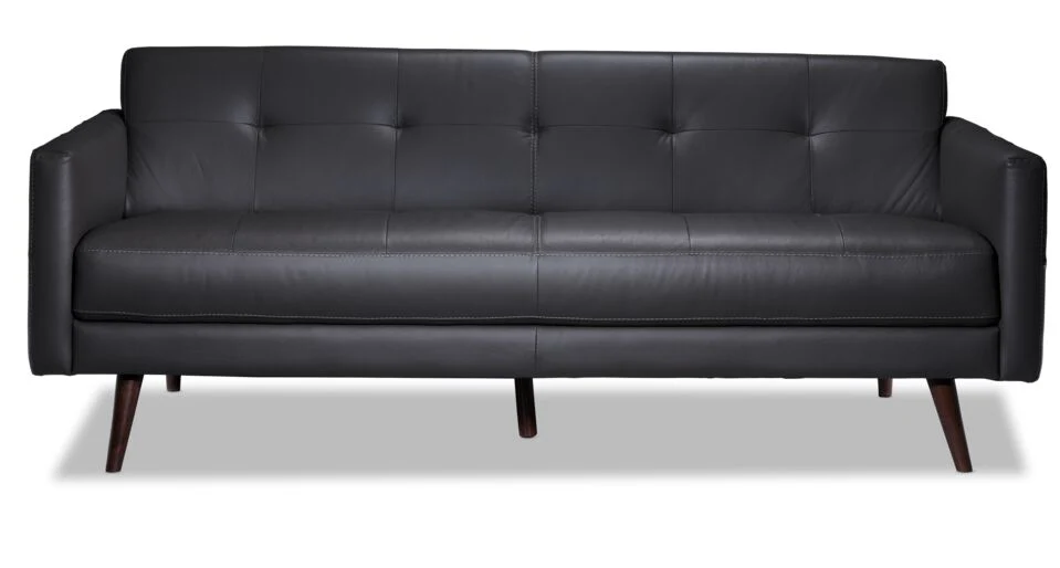 Giovanna Leather Sofa - Grey - Image 2