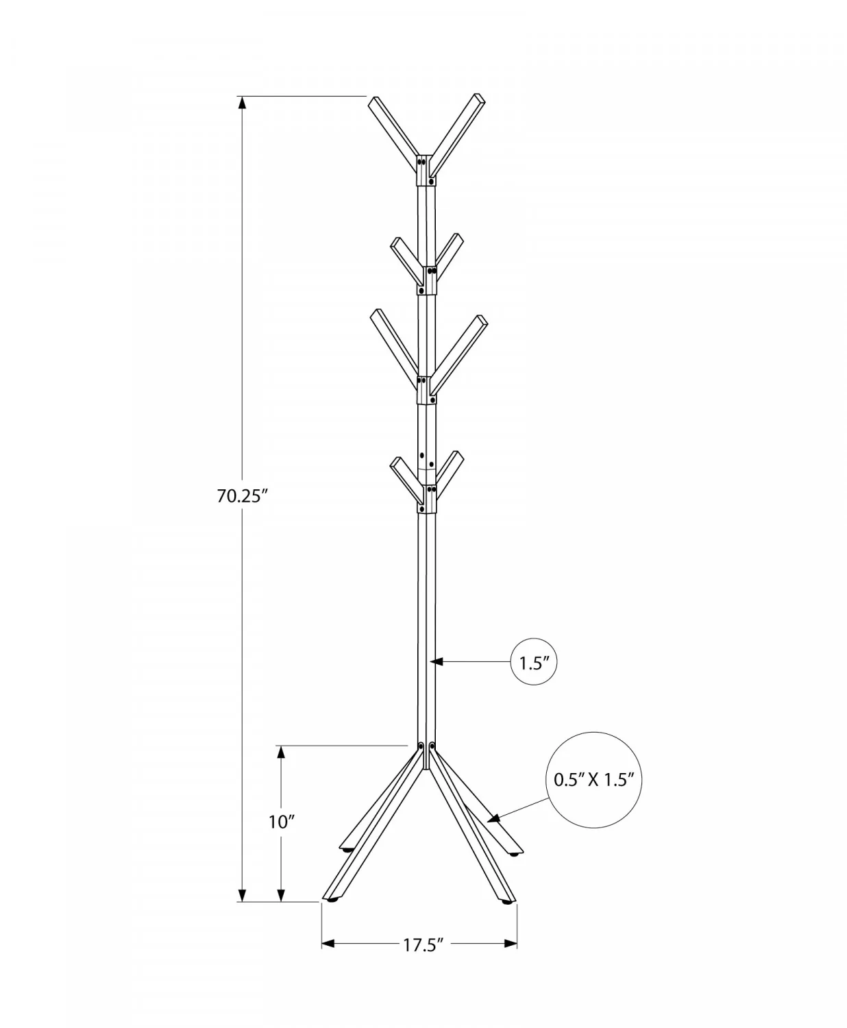 Hara Coat Rack - Silver - Image 3