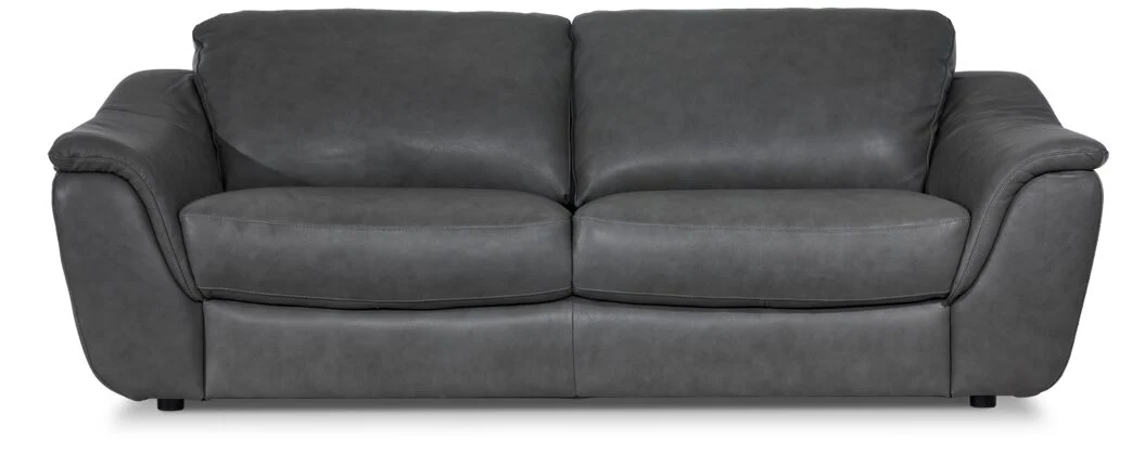 Harris Leather Sofa and Loveseat Set - Grey - Image 3