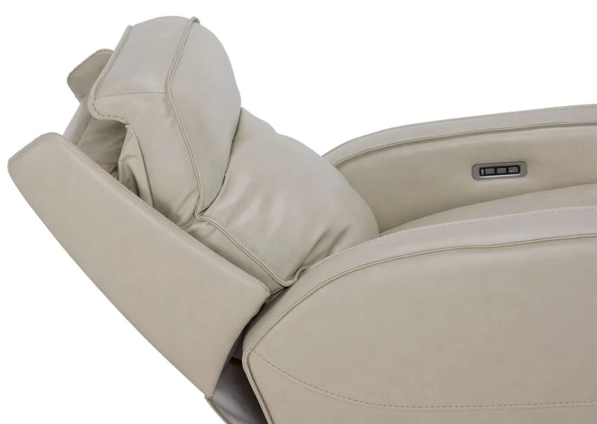 Henry Leather Triple Power Reclining Loveseat - Ivory - Image 6