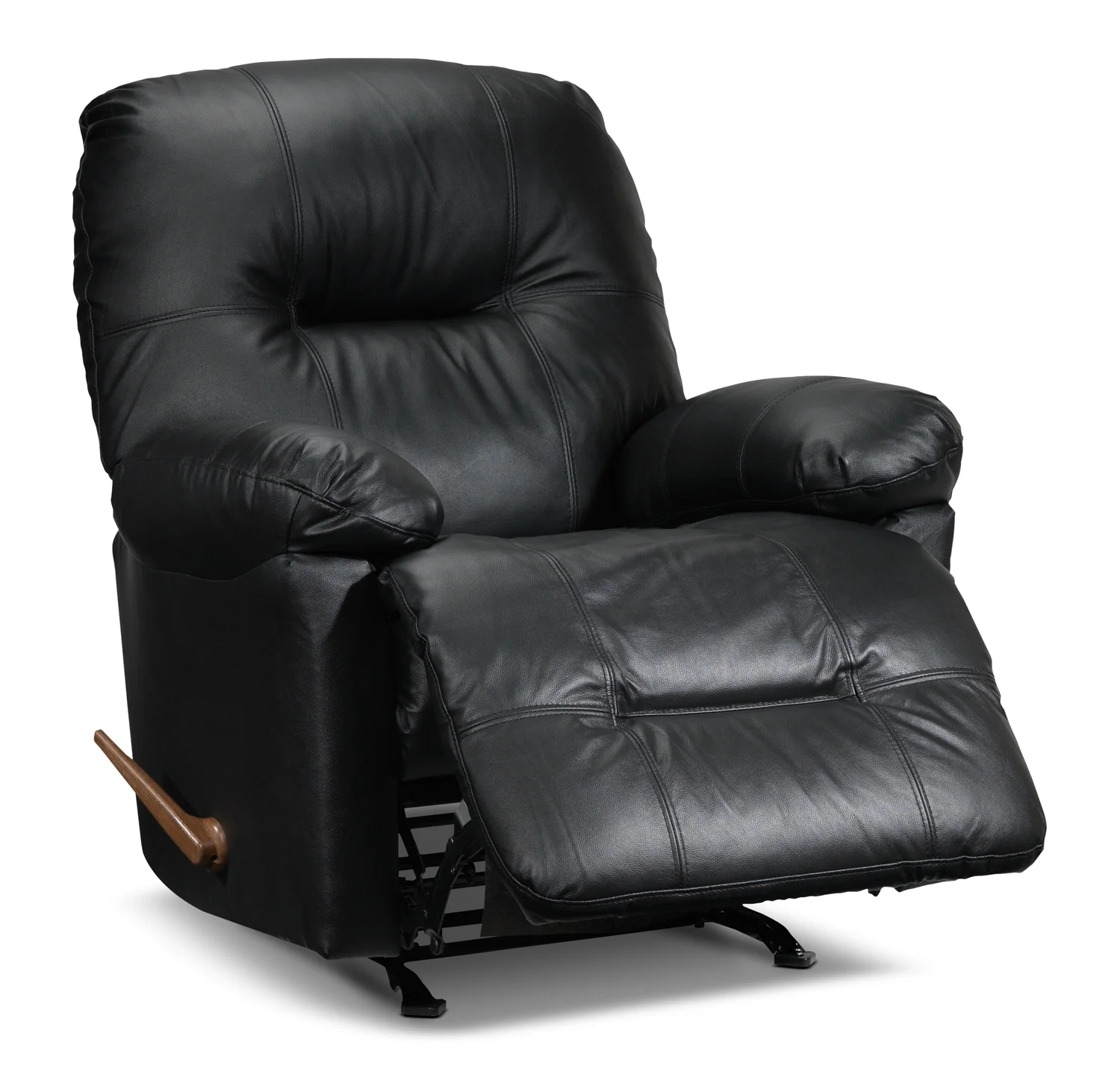 Hunter Leather Rocker Recliner - Black - Image 2