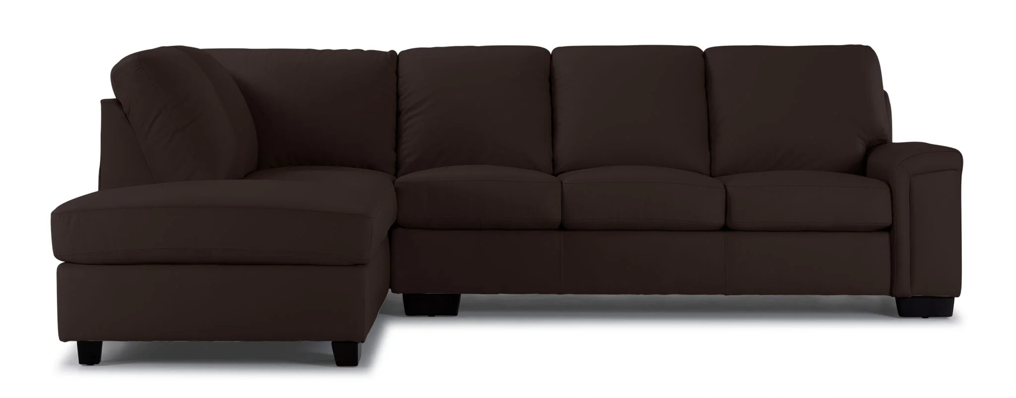 Icon Leather 2-Piece Sectional with Left Facing Chaise - Mocha - Image 2