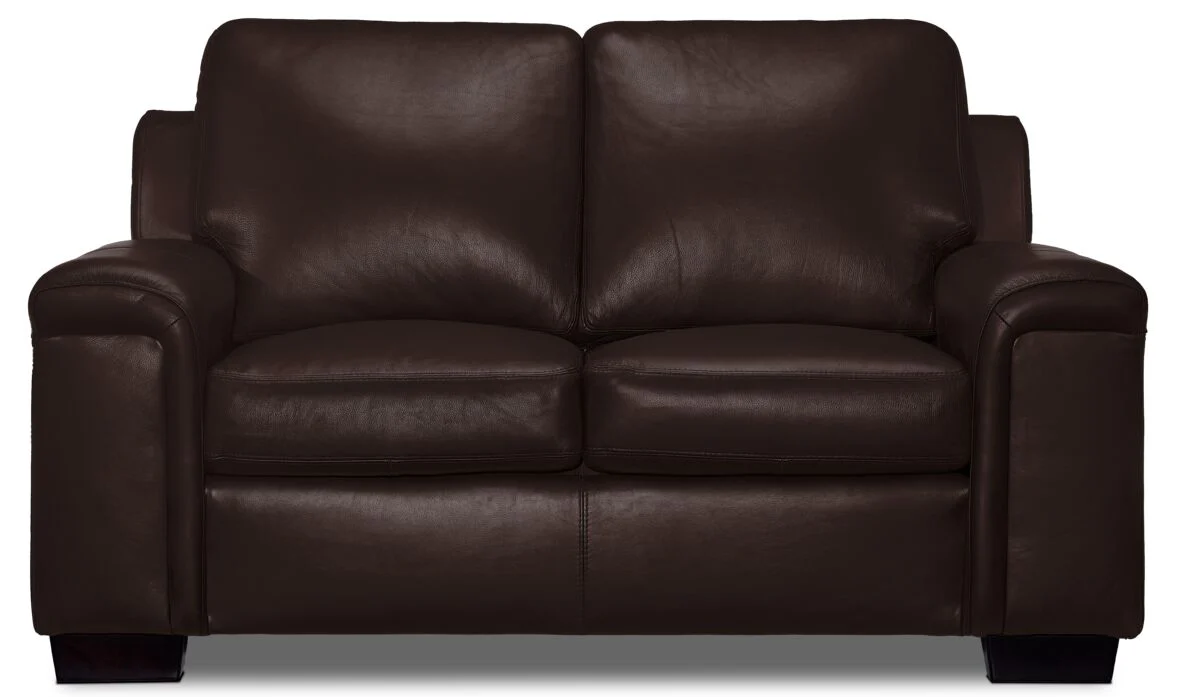 Icon Leather Loveseat - Mocha - Image 2