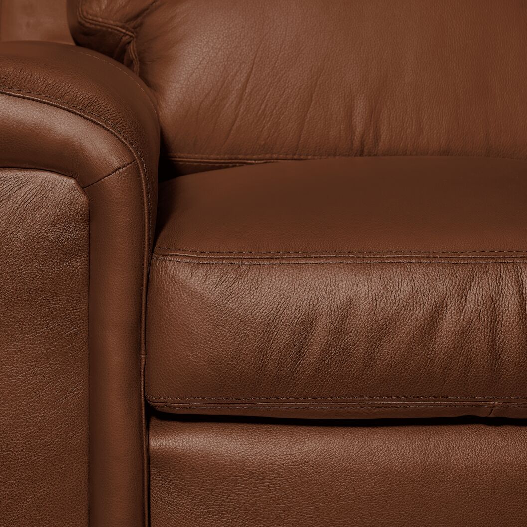Icon Leather Sofa and Chair Set - Saddle - Image 4
