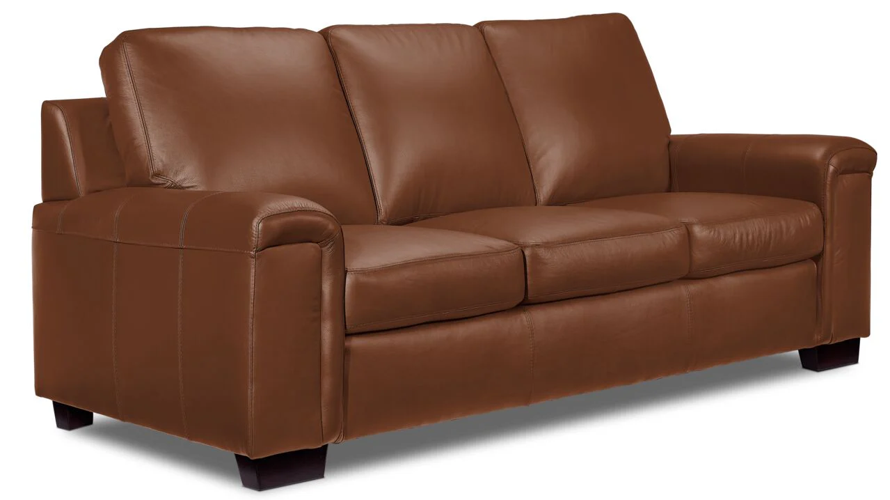 Icon Leather Sofa and Loveseat Set - Saddle - Image 2