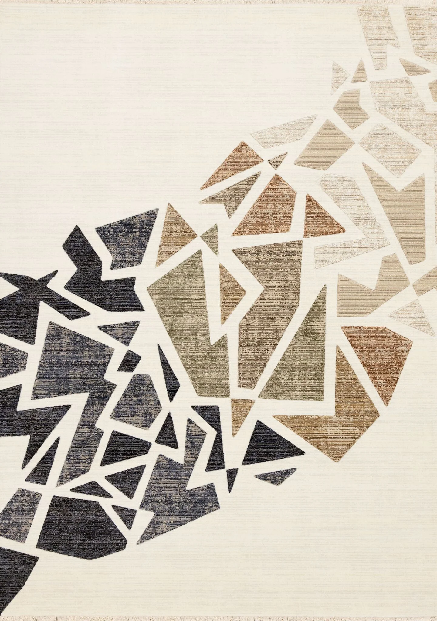 In Harmony 7'10" x 10'2" Shattered Glass Design Area Rug - Cream, Blue, Red