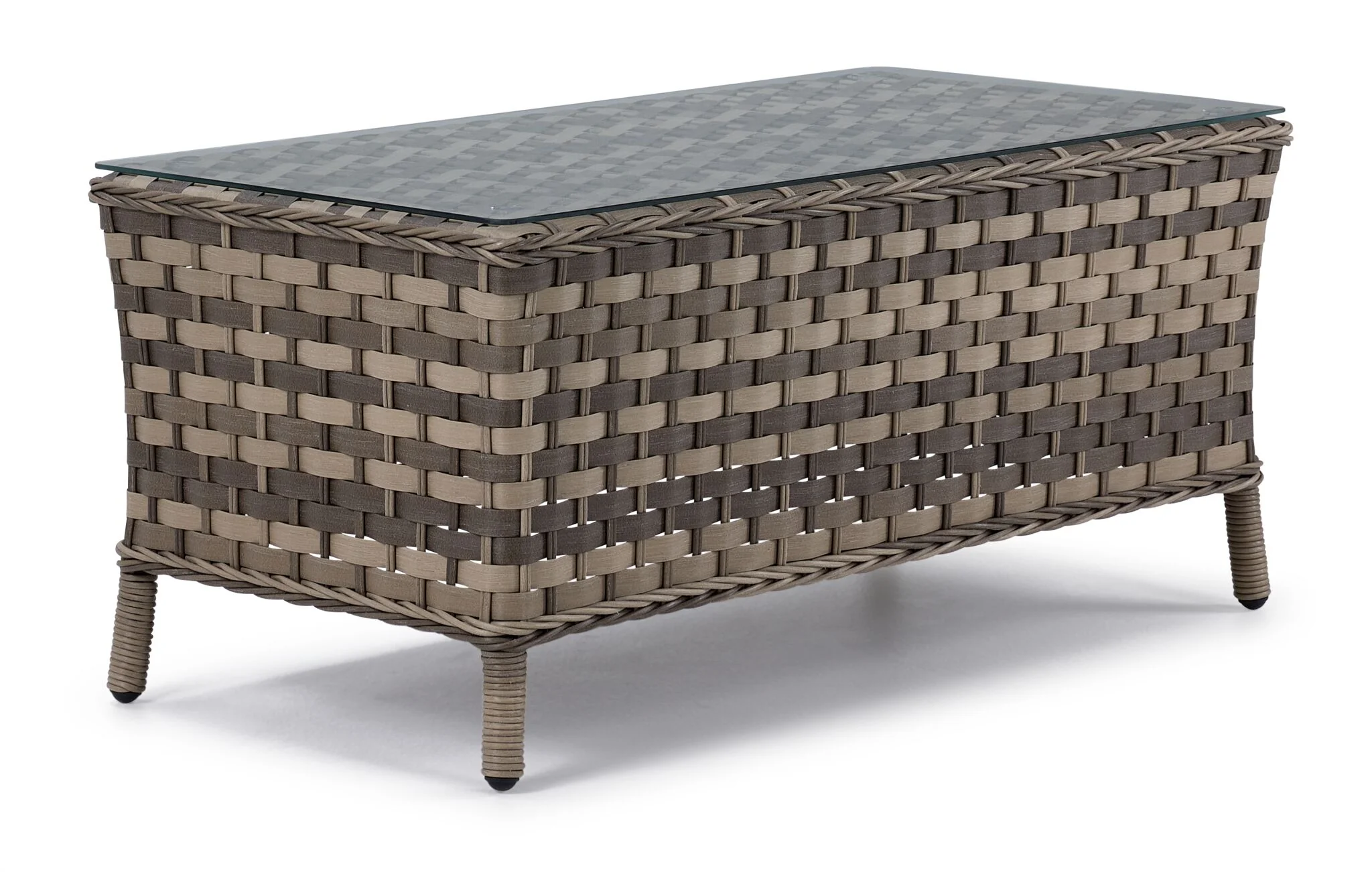 Isla Outdoor Loveseat with Cocktail Table - Grey, Beige - Image 2