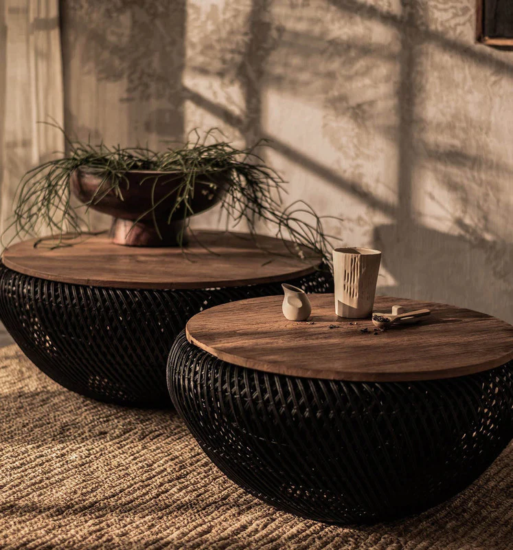 Istedgade II Reclaimed Teak Coffee Table - Black - Image 2
