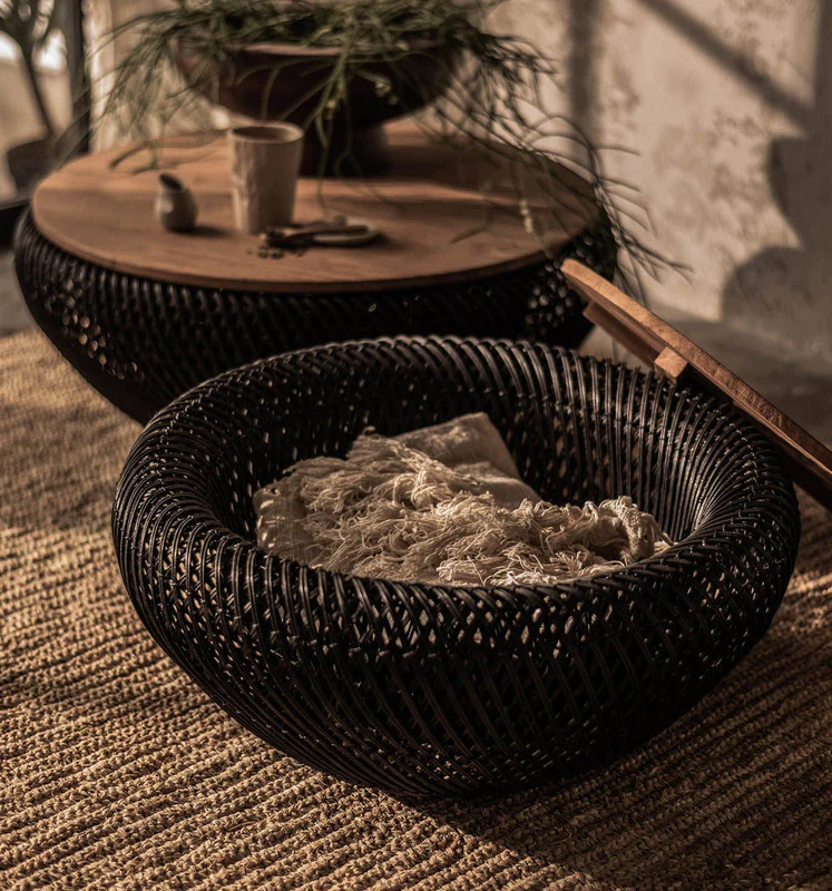 Istedgade II Reclaimed Teak Coffee Table - Black - Image 3