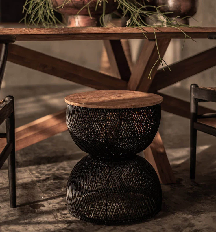 Istedgade II Reclaimed Teak End Table - Black - Image 2