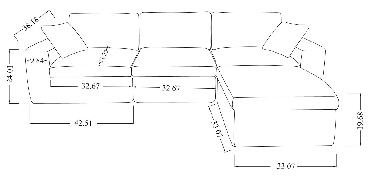 Jade All Foam Sectional - Brown - Image 10