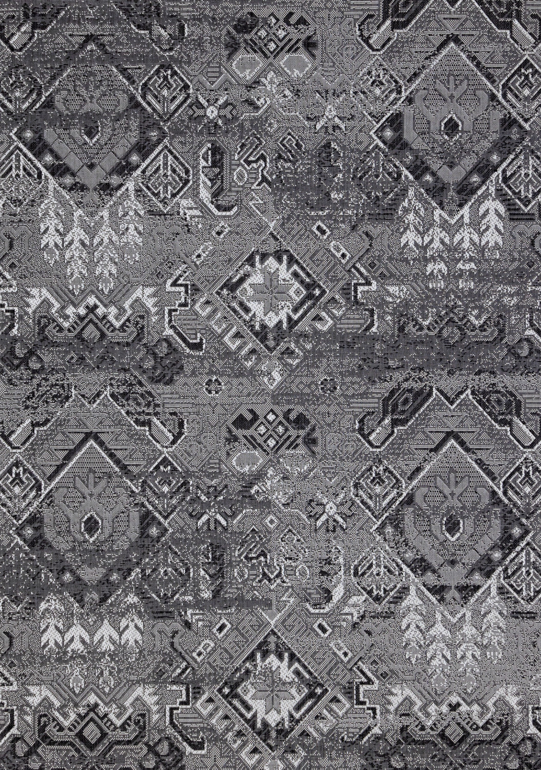 Jango Indoor/Outdoor Geometric Area Rug - 5' X 7' - Grey/Black