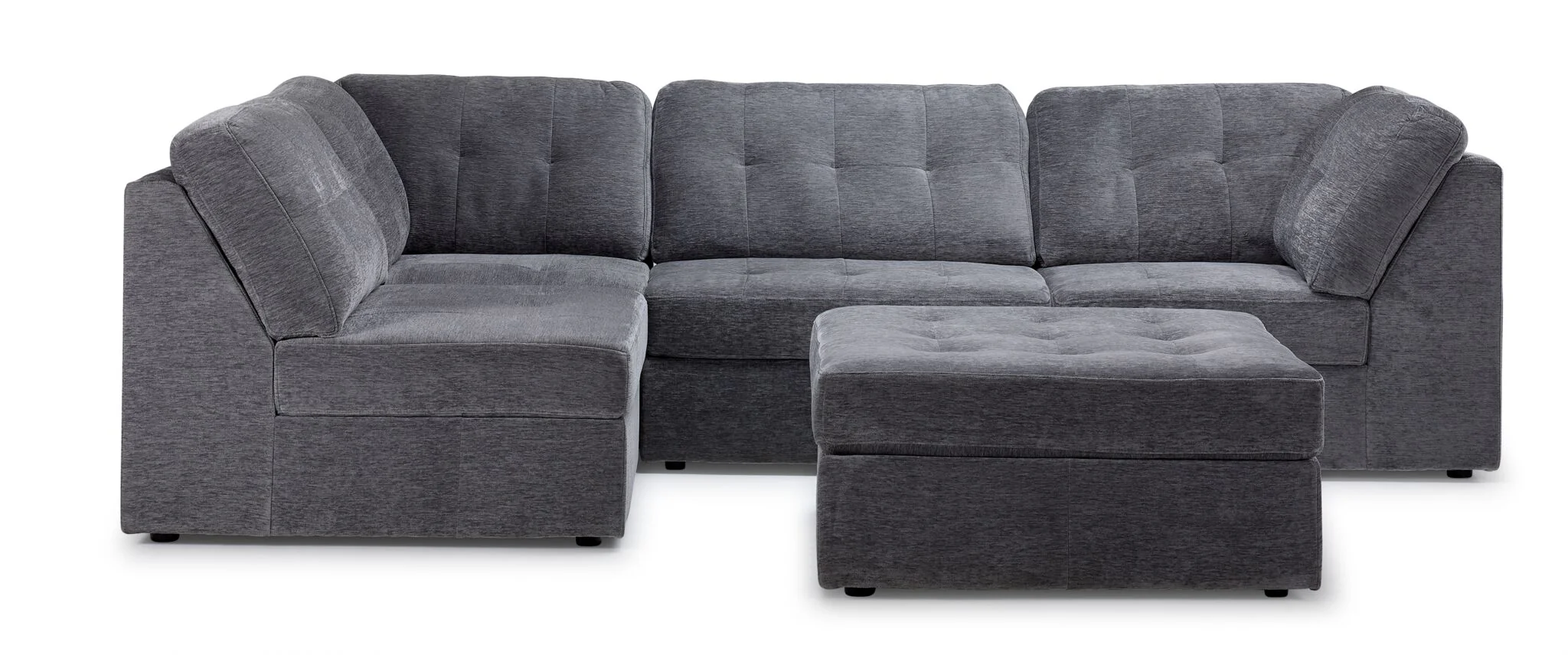 Jayce 5-Piece Modular Sectional with Ottoman - Grey - Image 2
