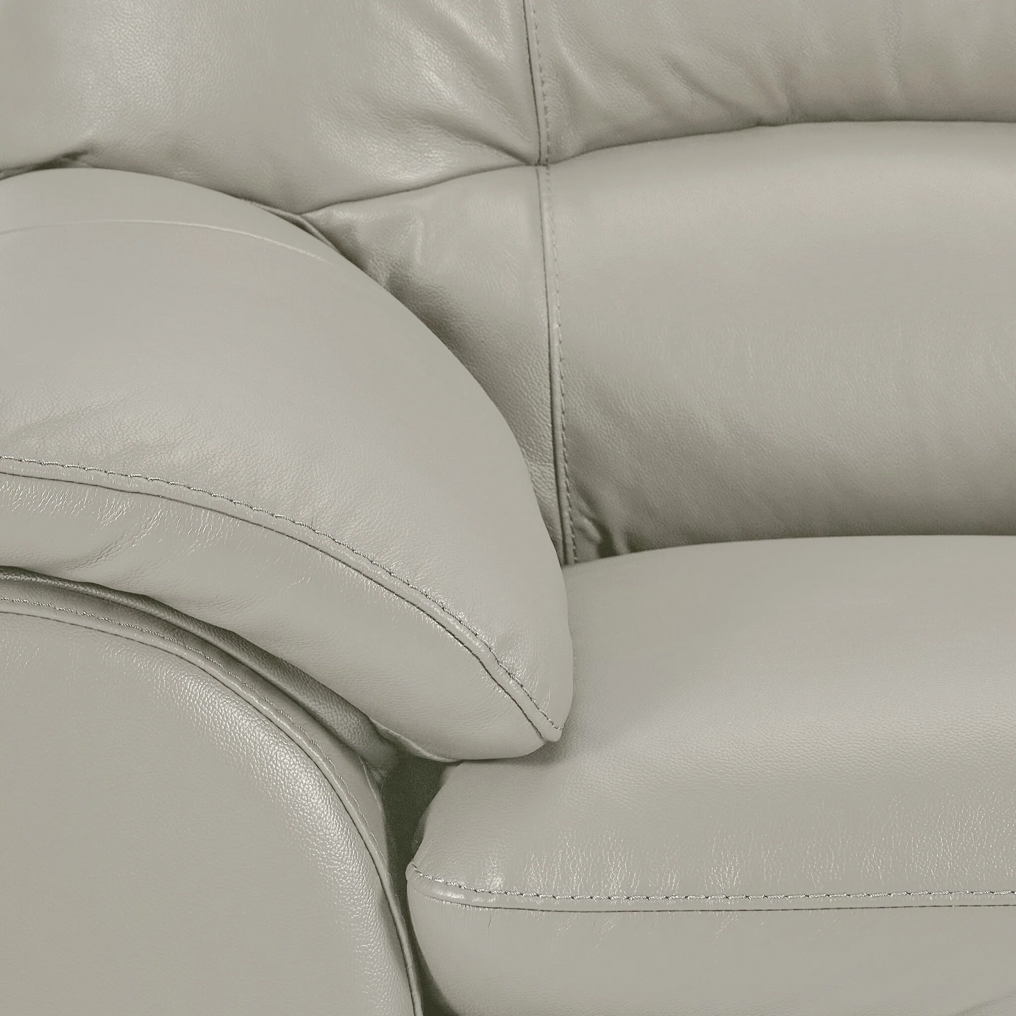 Kendrick Leather Loveseat - Silver Grey - Image 3