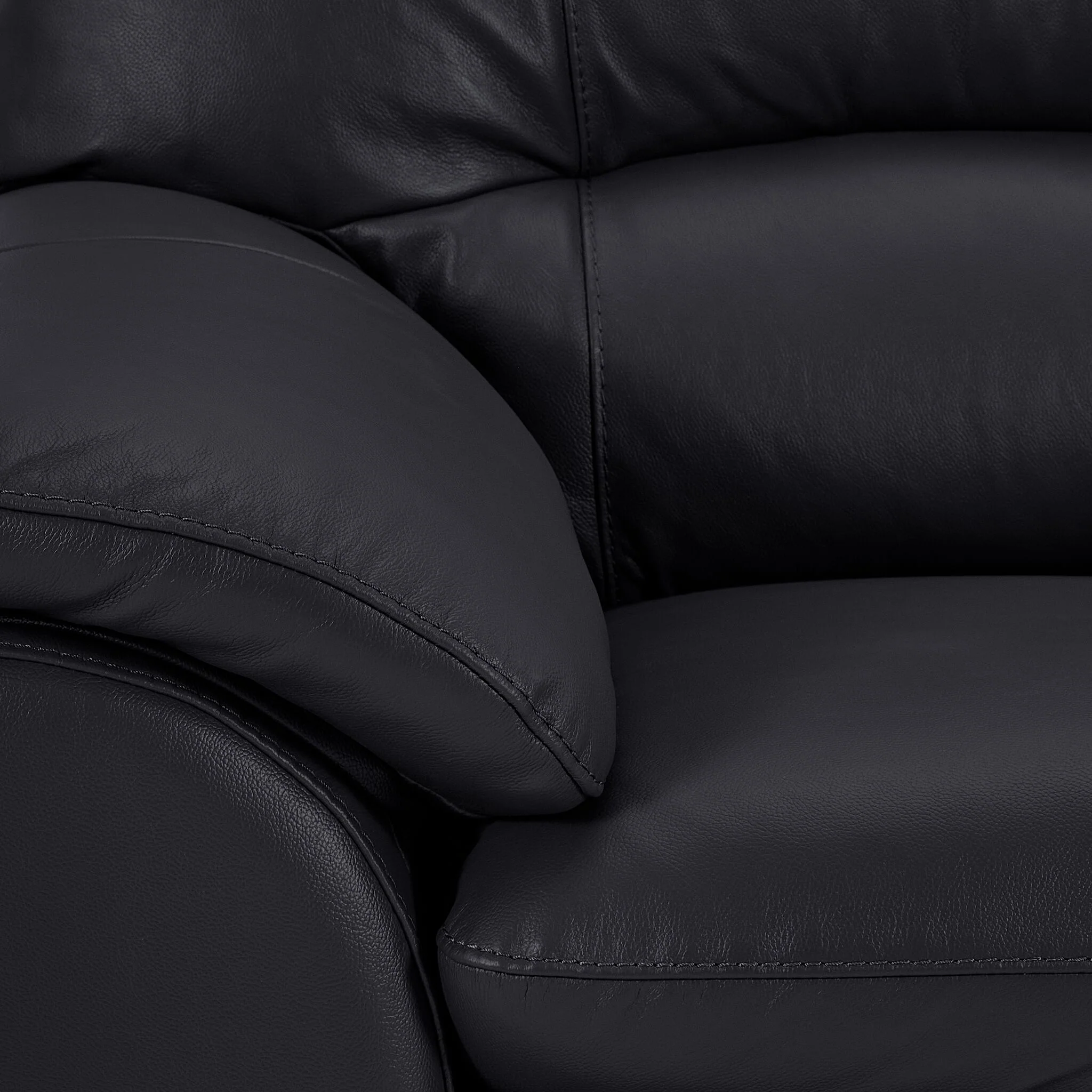 Kendrick Leather Sofa and Chair Set - Black - Image 4