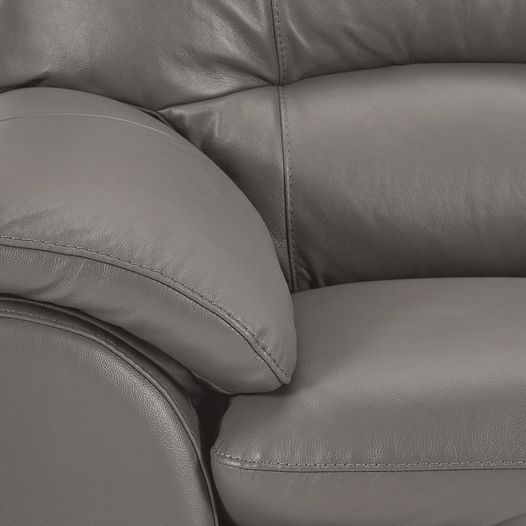 Kendrick Leather Sofa and Loveseat Set - Grey - Image 4