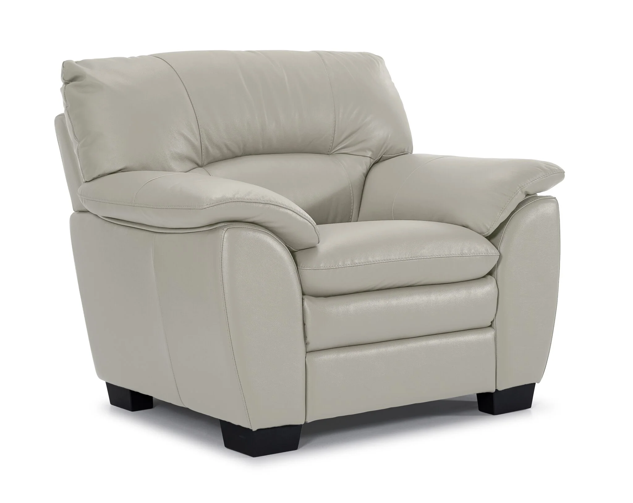 Kendrick Leather Sofa, Loveseat and Chair Set - Silver Grey - Image 4