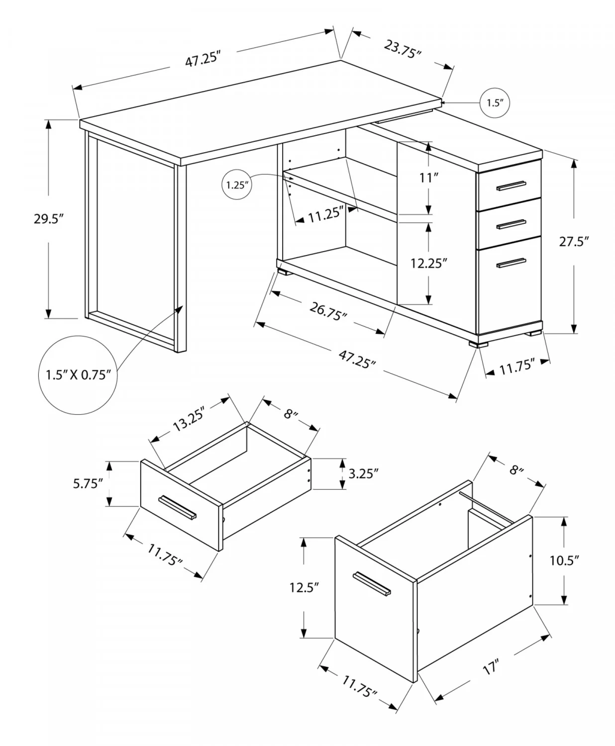 Kivo Desk - Black - Image 3