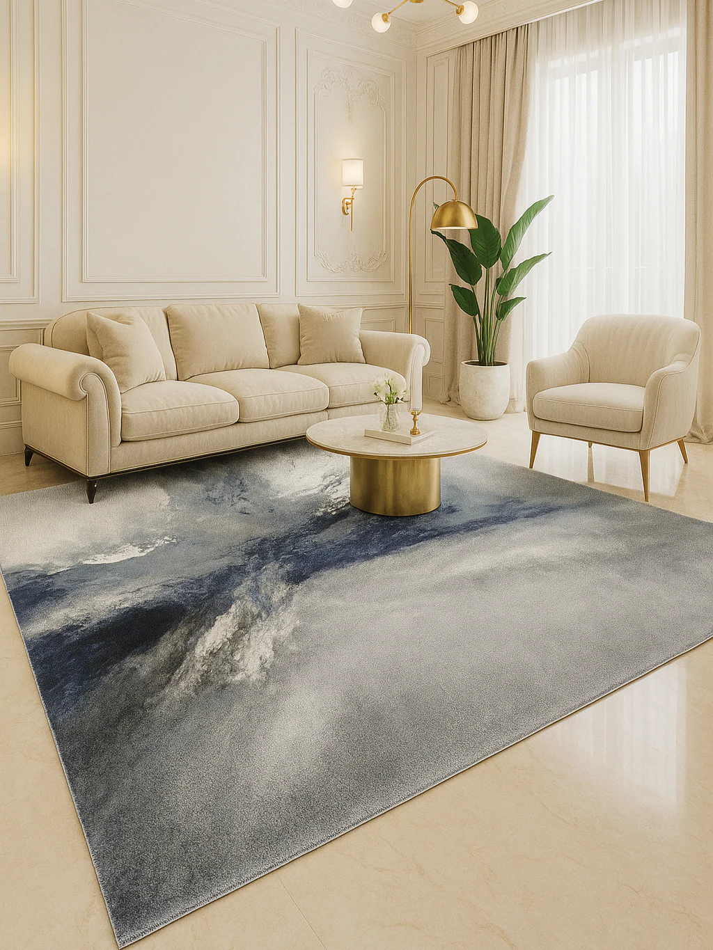 L2 Decor Diamond Area Rug 5' x 8' - Blue - Image 2