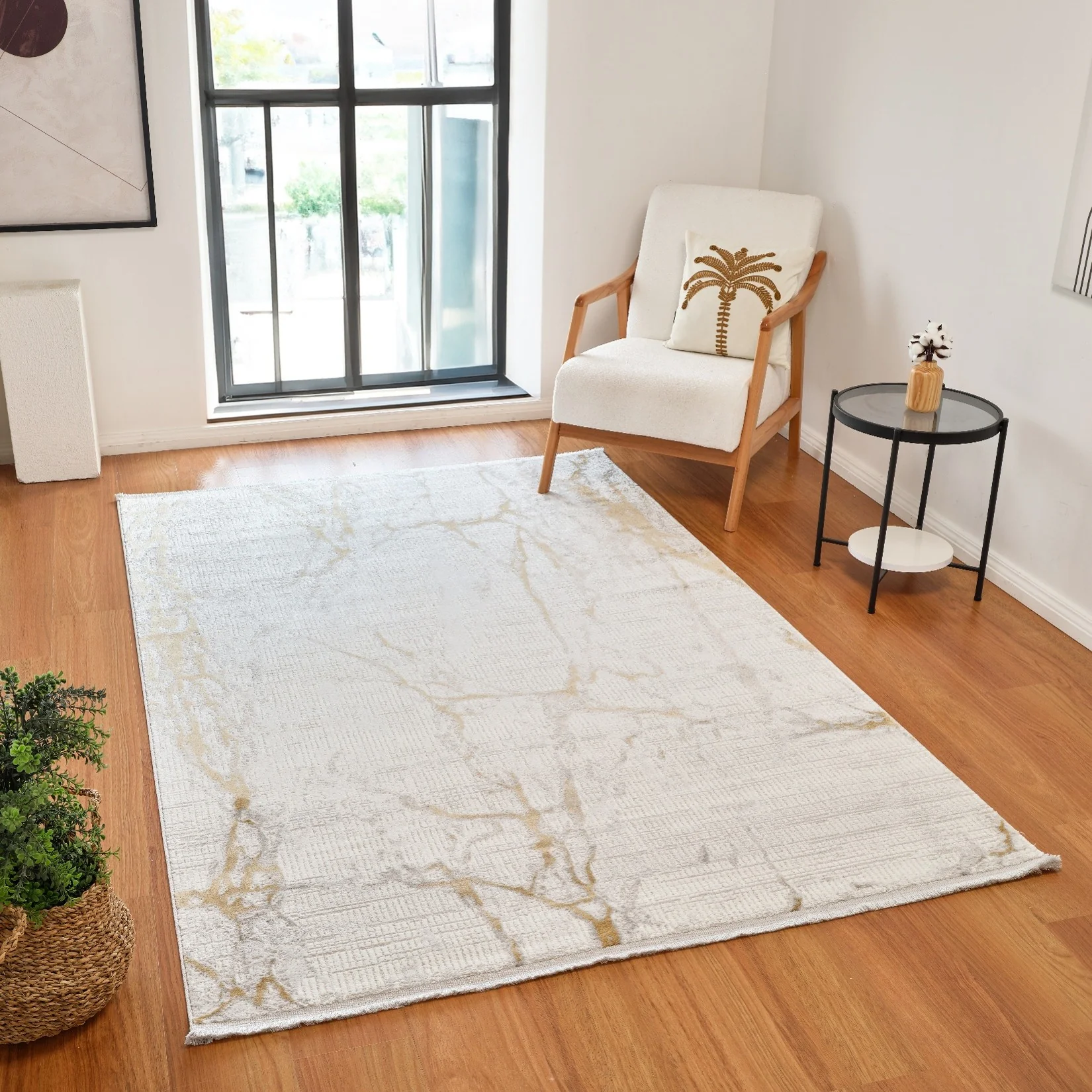 L2 Decor Karizma Area Rug 7' x 10' - Yellow, White - Image 2