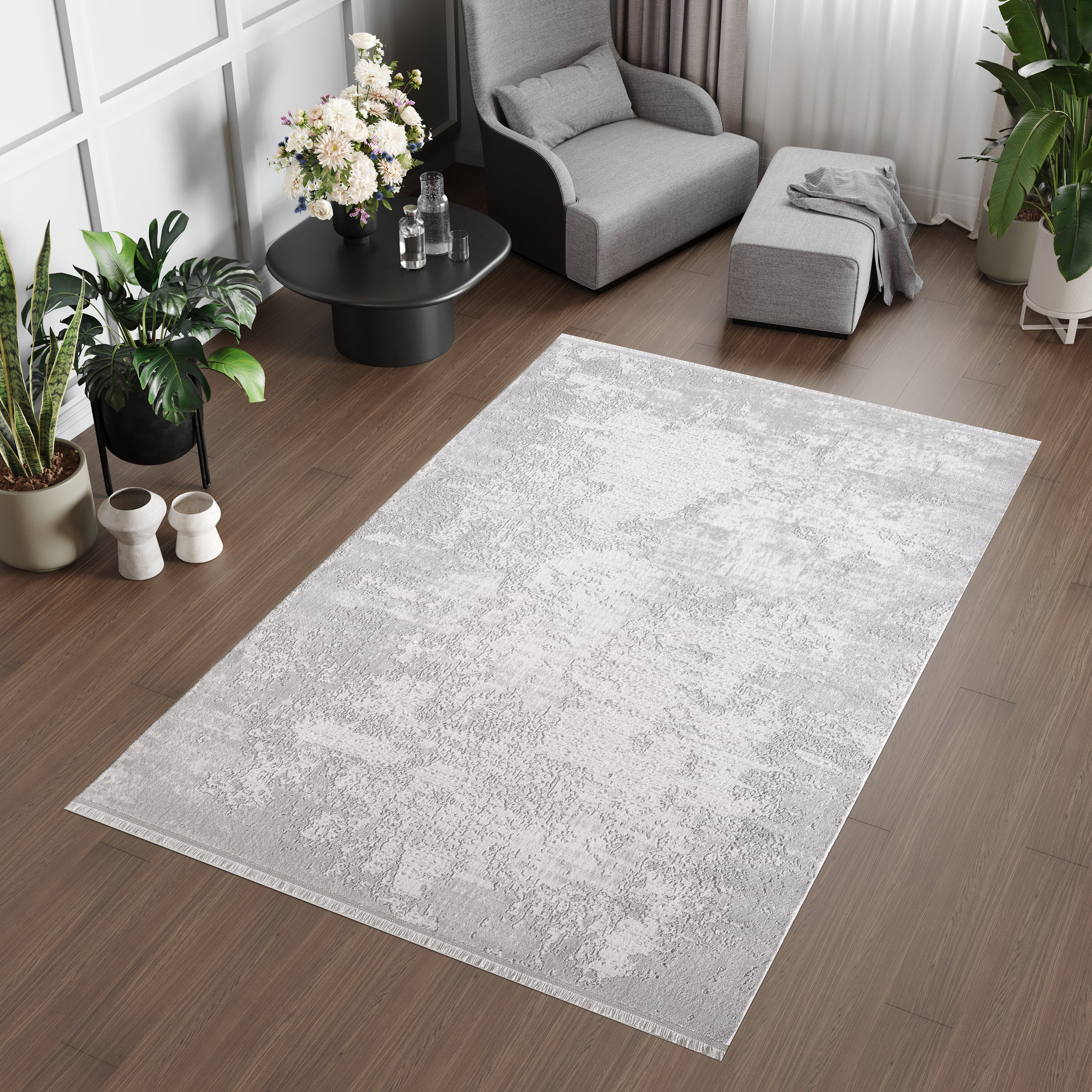 L2 Decor Lazer Area Rug 5' x 8' - Grey - Image 2