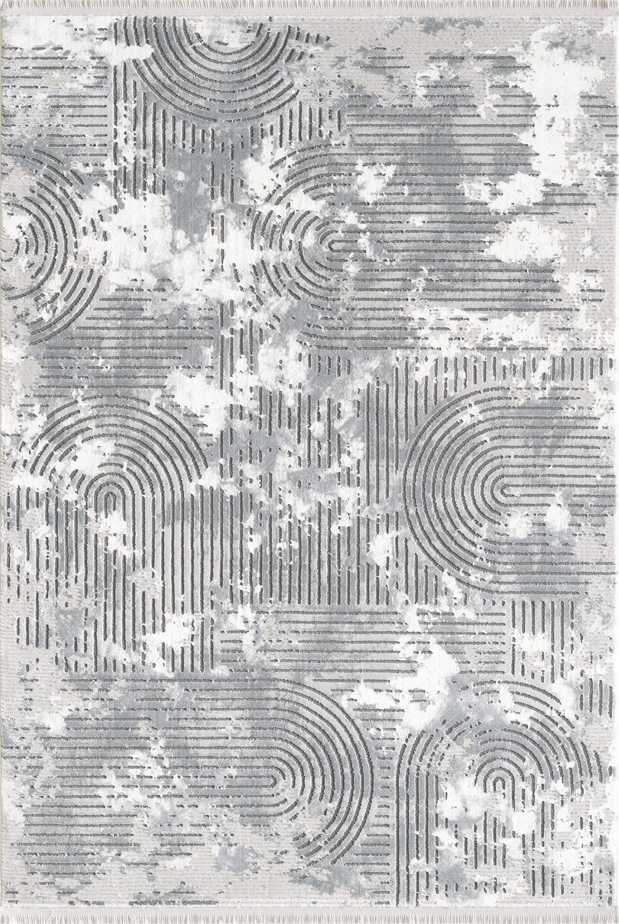 L2 Decor Petra Area Rug 5' x 8' with Underpad - Dark Grey
